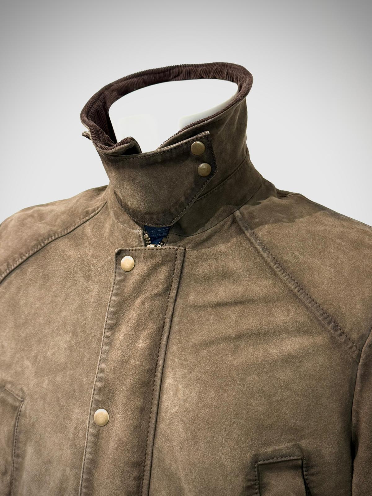 UW5-BALMORAL Giubbotto Burned Suede Verde Alga Man