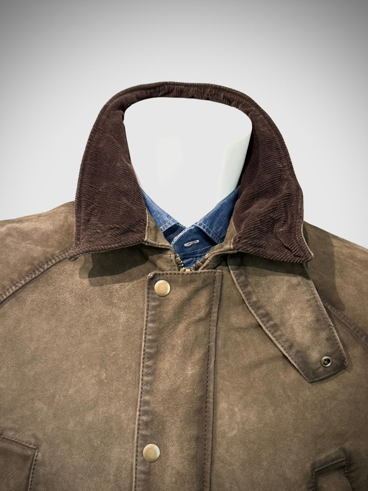 UW5-BALMORAL Giubbotto Burned Suede Verde Alga Man