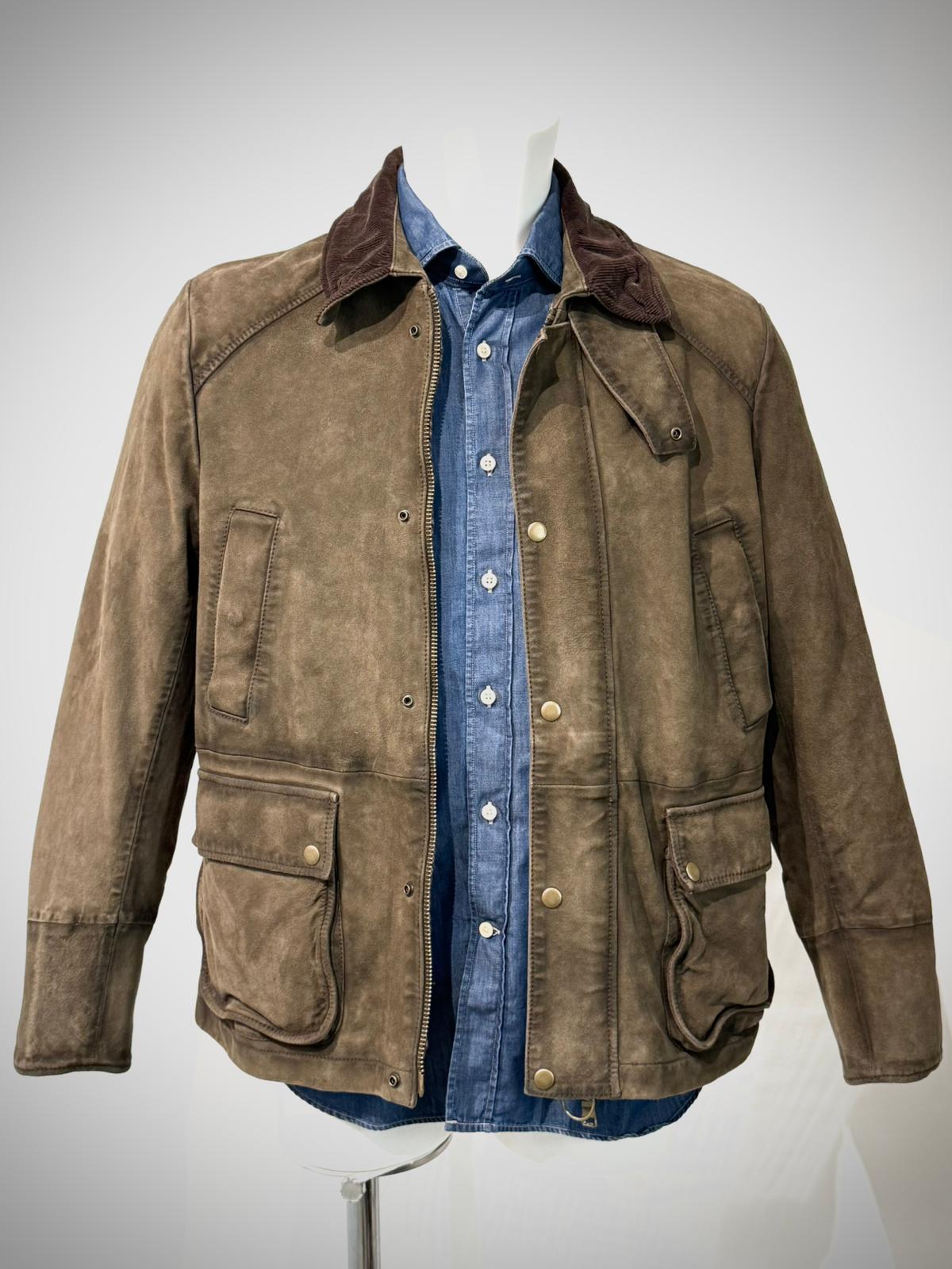 UW5-BALMORAL Giubbotto Burned Suede Verde Alga Man