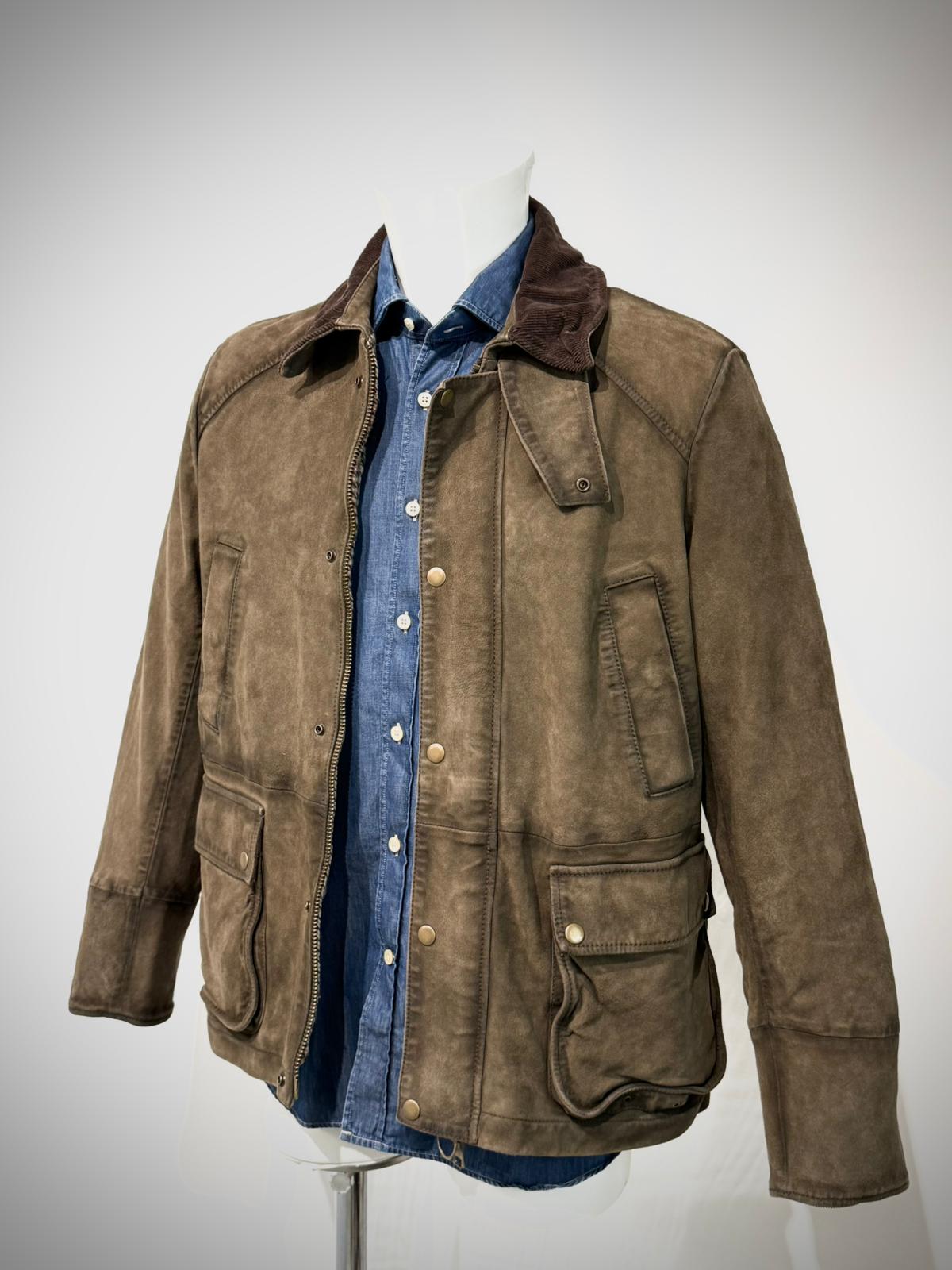 UW5-BALMORAL Giubbotto Burned Suede Verde Alga Man