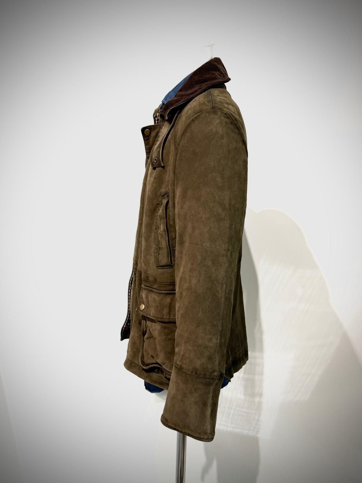 UW5-BALMORAL Giubbotto Burned Suede Verde Alga Man