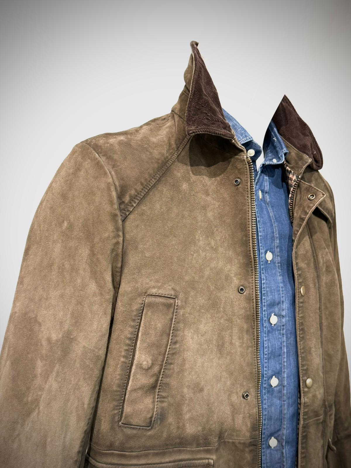 UW5-BALMORAL Giubbotto Burned Suede Verde Alga Man