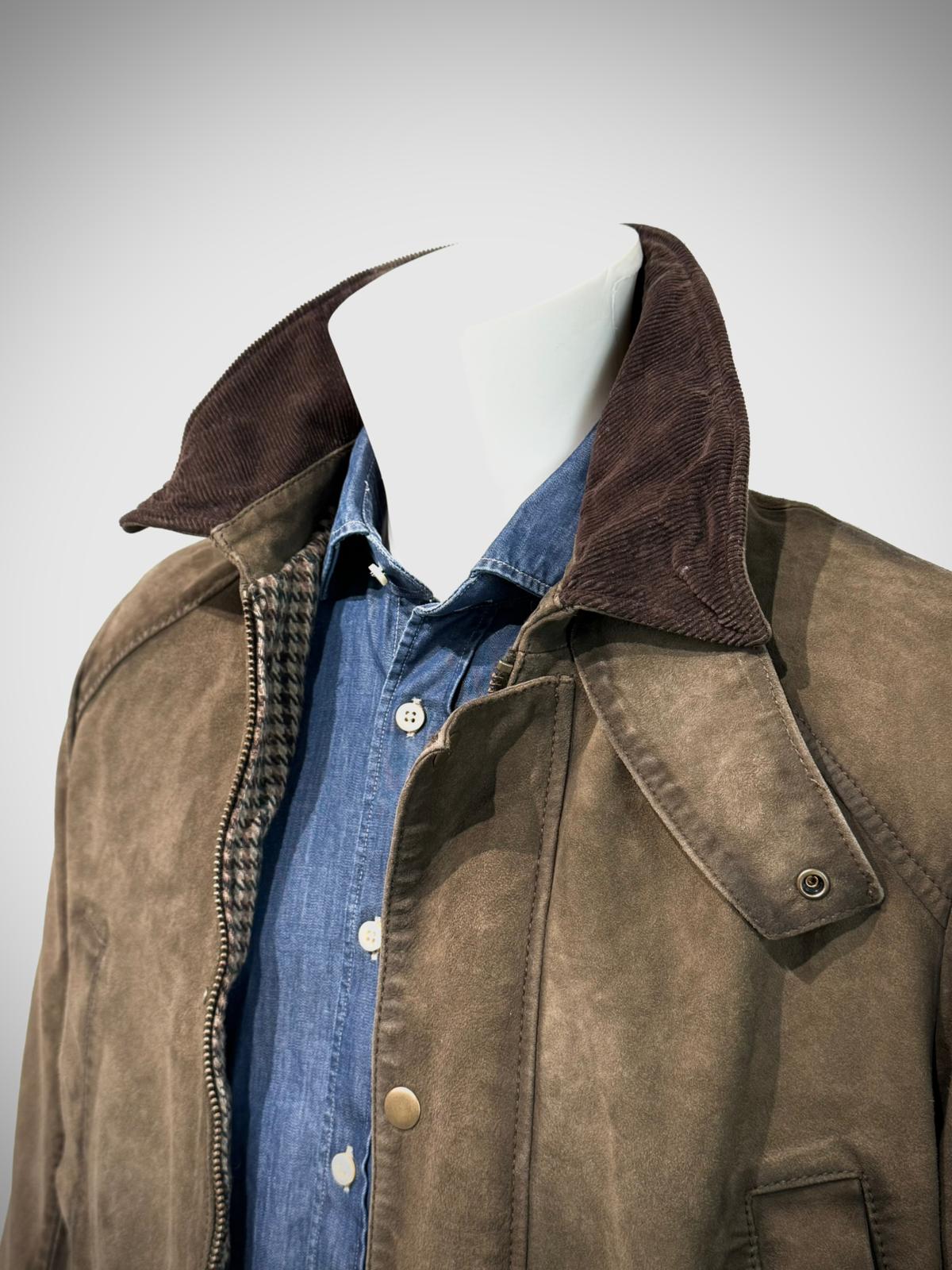 UW5-BALMORAL Giubbotto Burned Suede Verde Alga Man