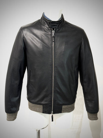 UW4-EAST VILLAGE Giubbotto In Pelle Black Man