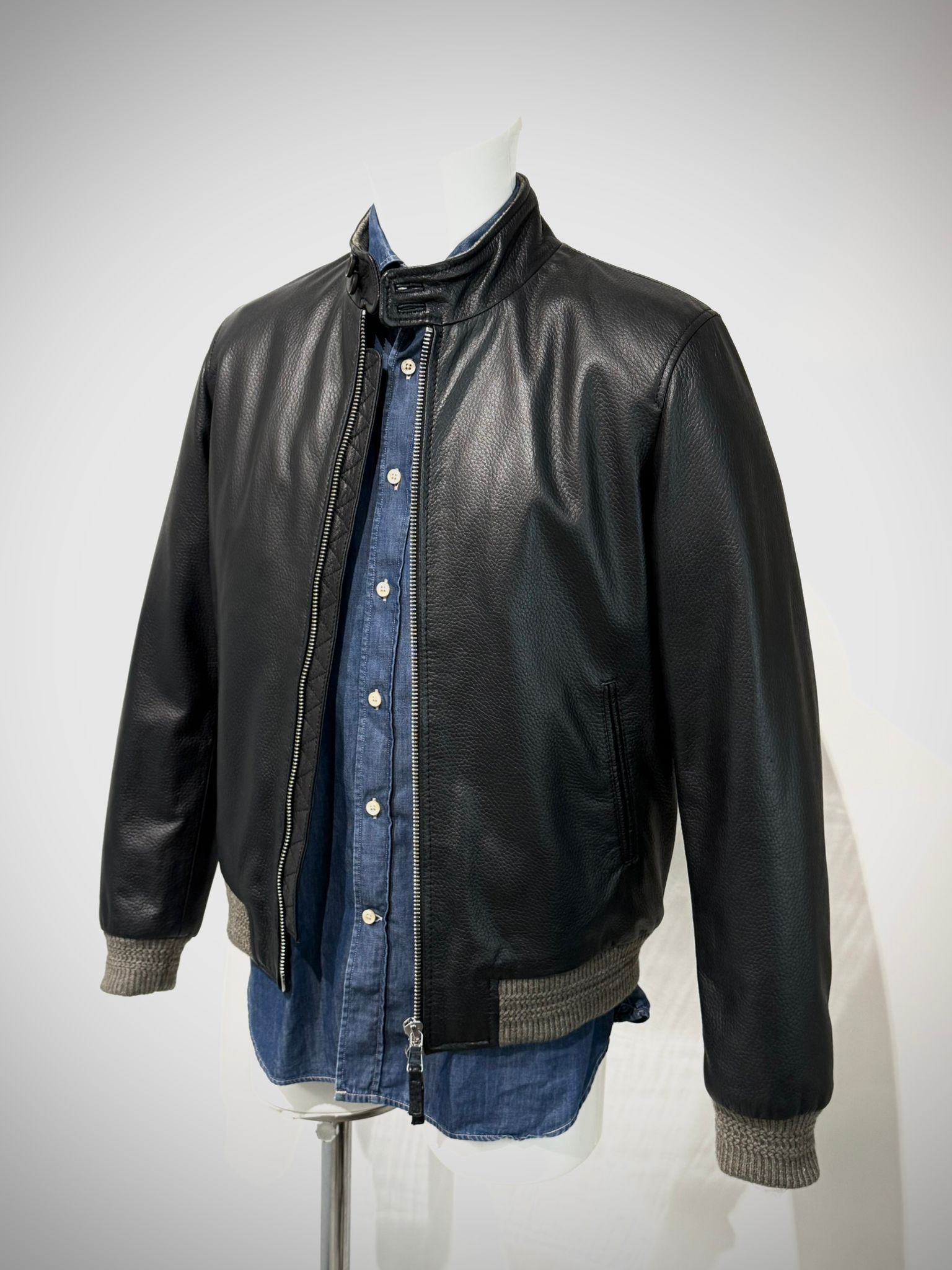 UW4-EAST VILLAGE Giubbotto In Pelle Black Man