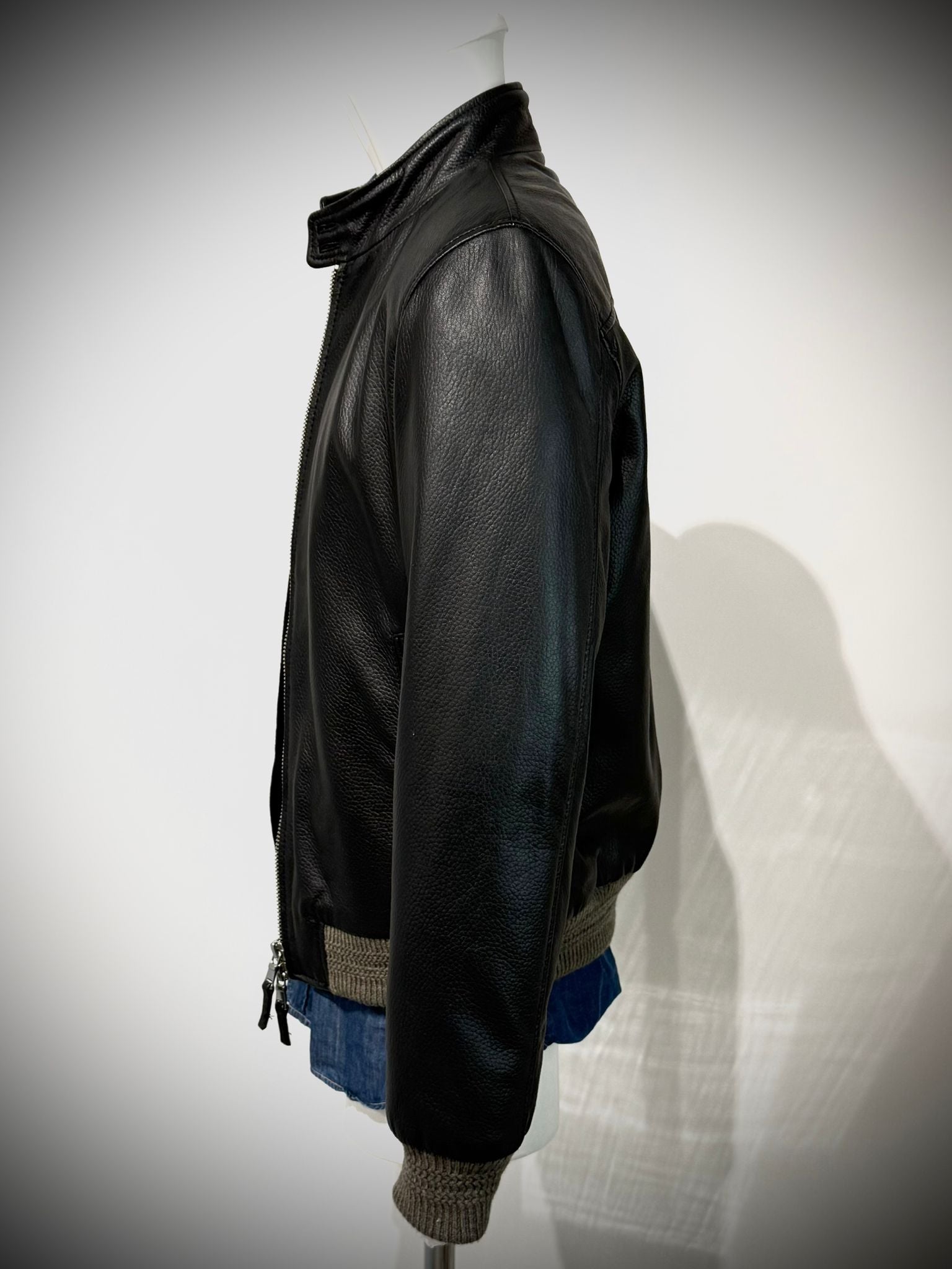 UW4-EAST VILLAGE Giubbotto In Pelle Black Man