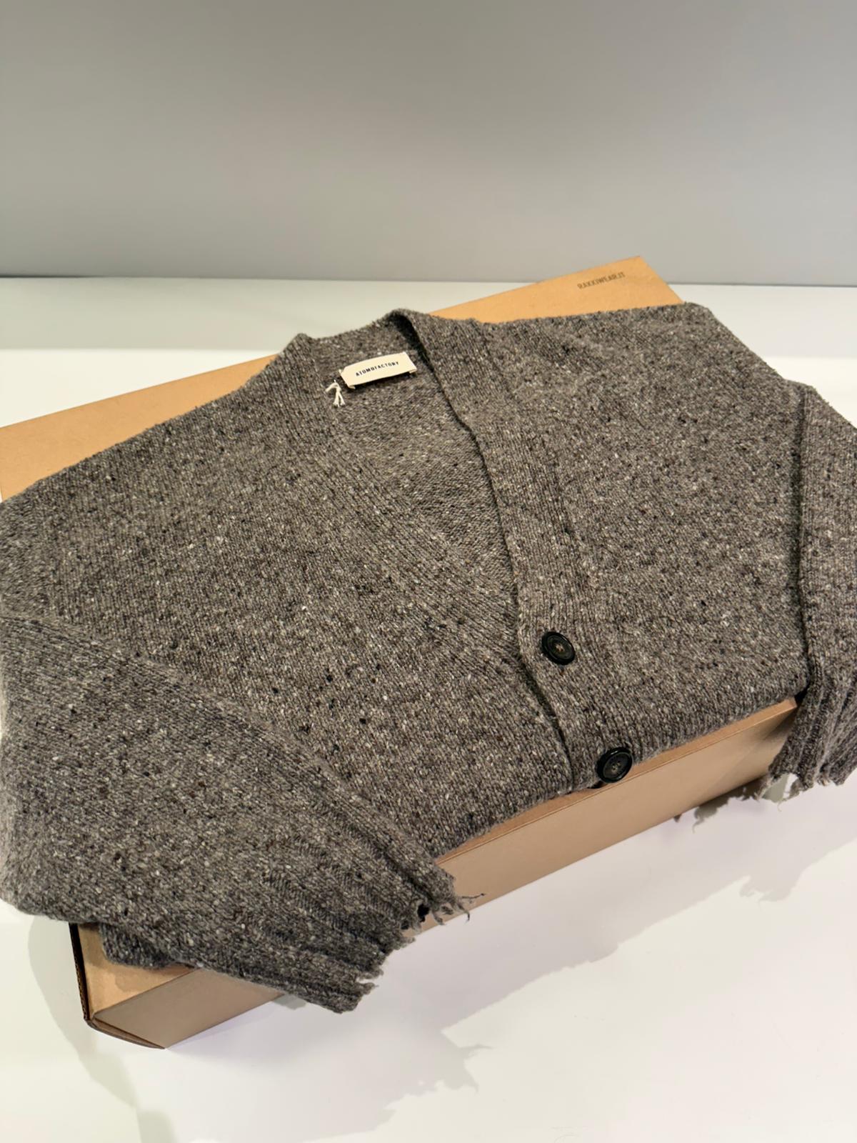 W5-69 Cardigan Melange Tortora Man