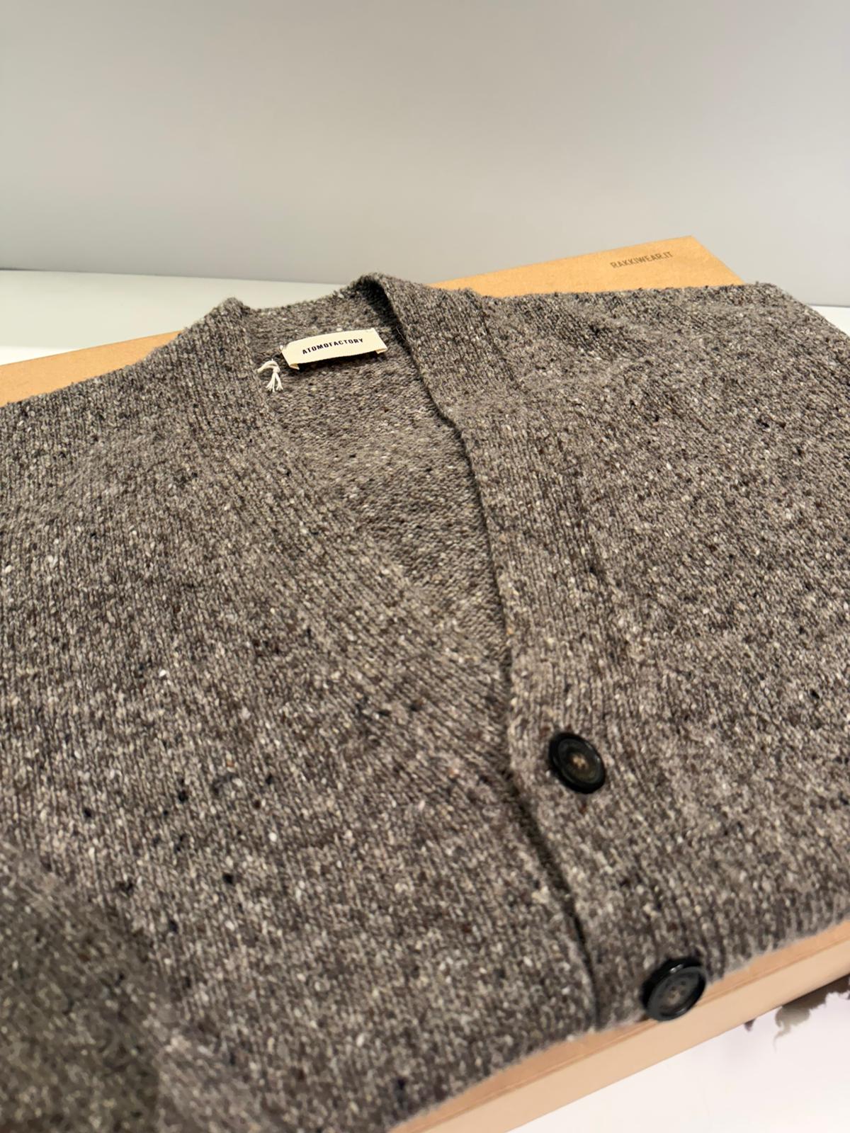 W5-69 Cardigan Melange Tortora Man