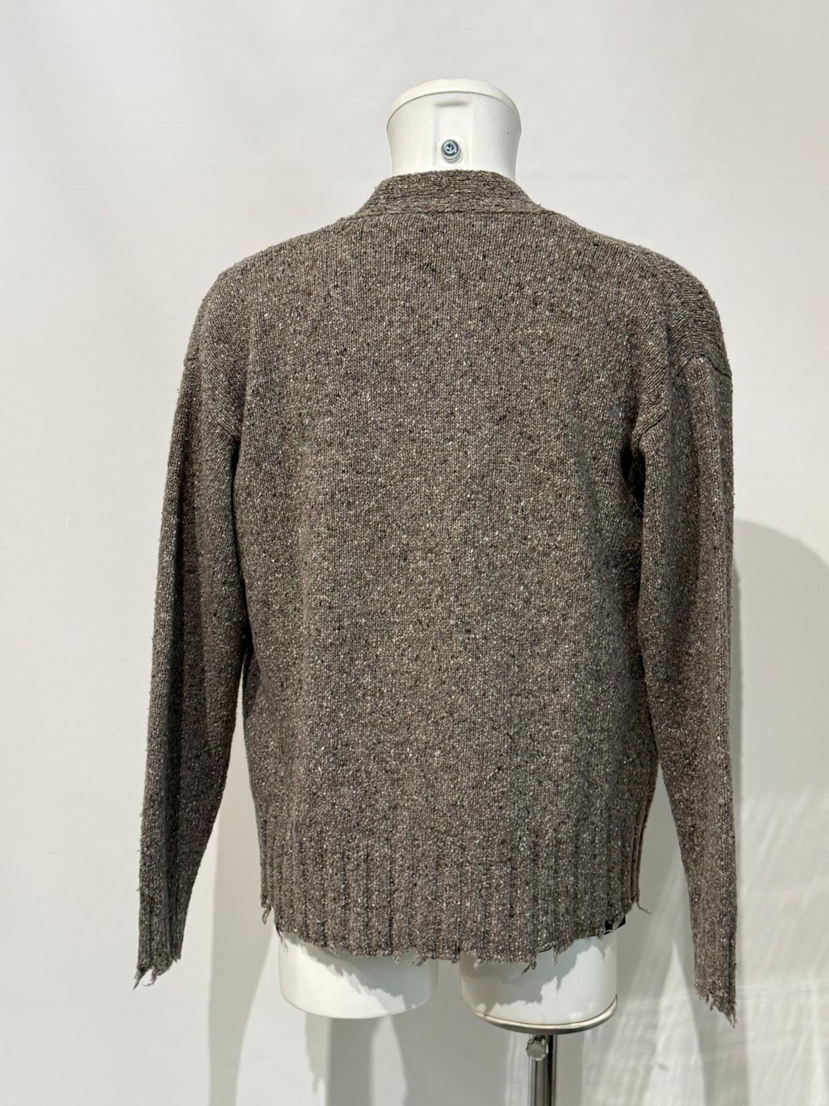 W5-69 Cardigan Melange Tortora Man