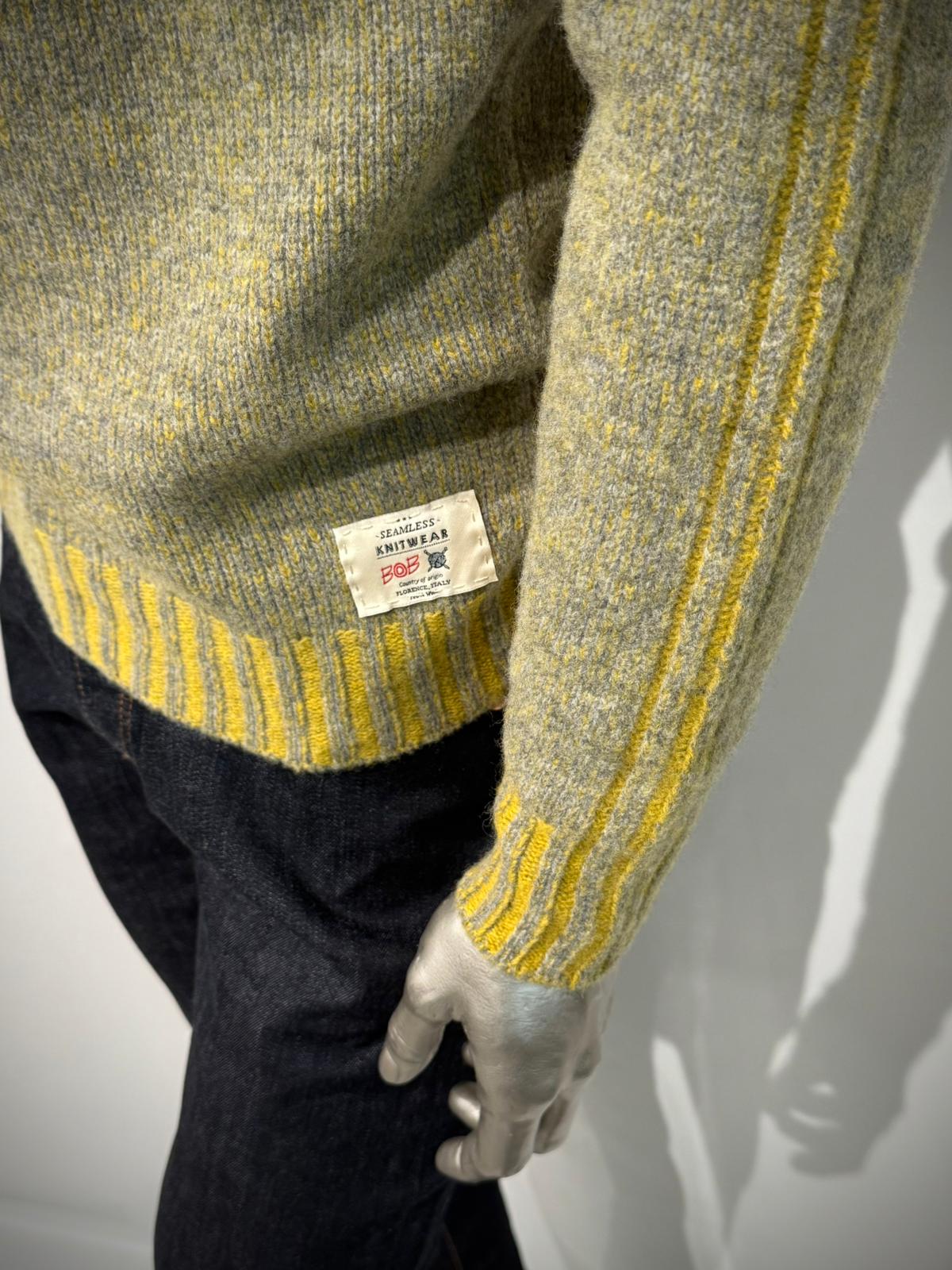 W5-FIN Maglia Girocollo Vanisé Grigio/Ocra Man