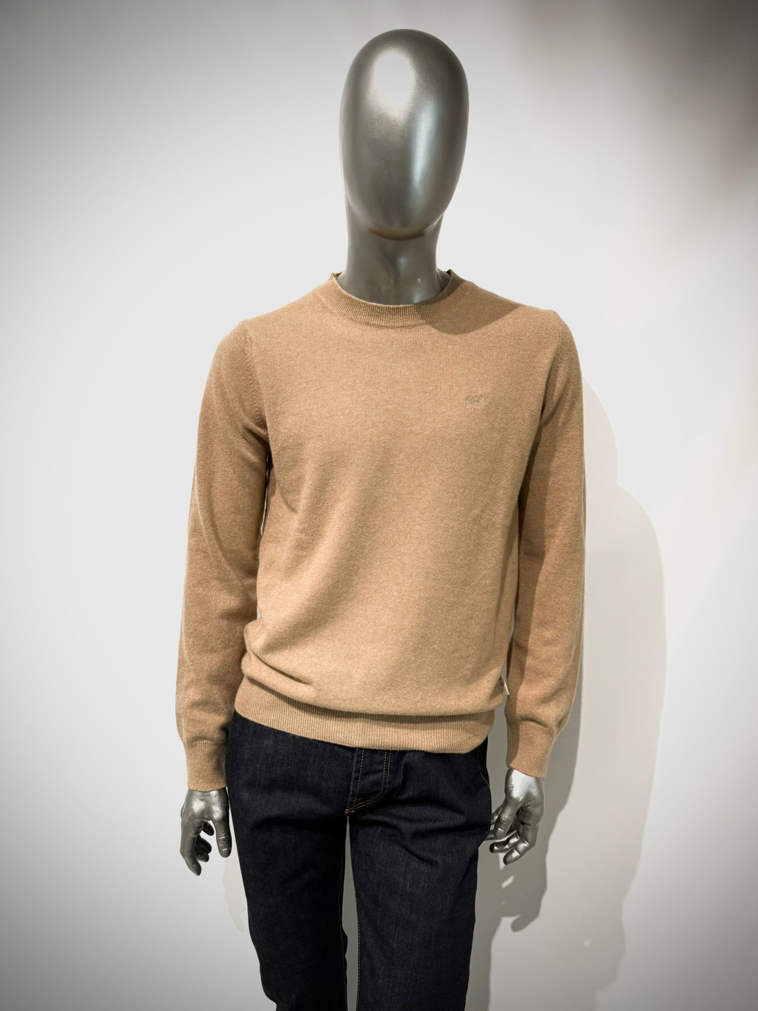 W5-FOSTER Maglia Girocollo Toppe Beige Man