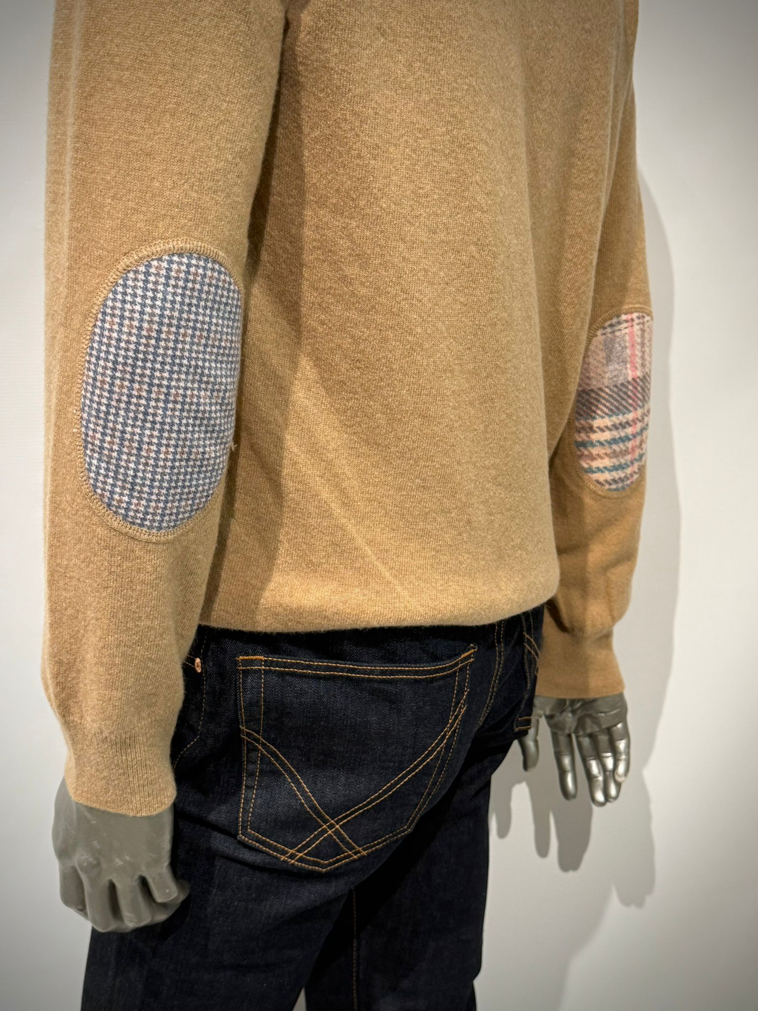 W5-FOSTER Maglia Girocollo Toppe Beige Man