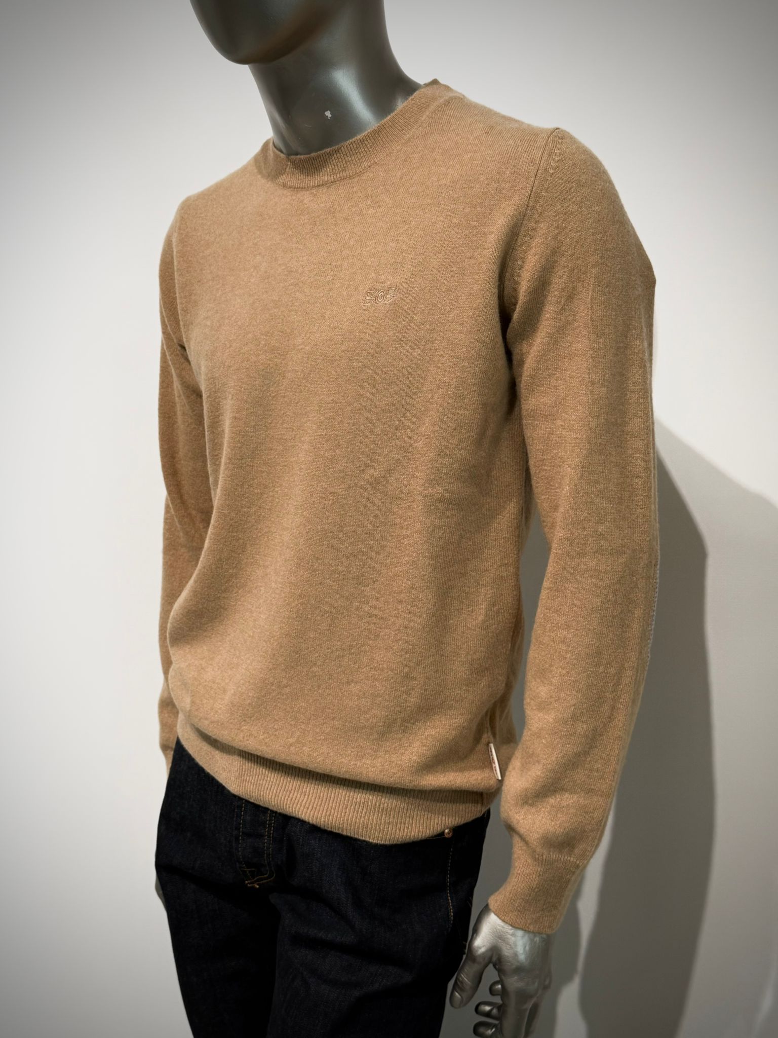 W5-FOSTER Maglia Girocollo Toppe Beige Man