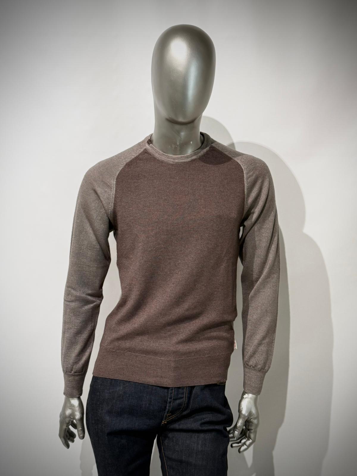 W5-CAMERON Maglia Girocollo Doppio Filato Tortora Man