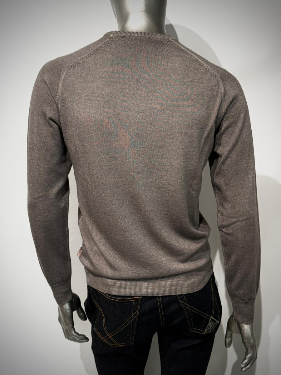 W5-CAMERON Maglia Girocollo Doppio Filato Tortora Man