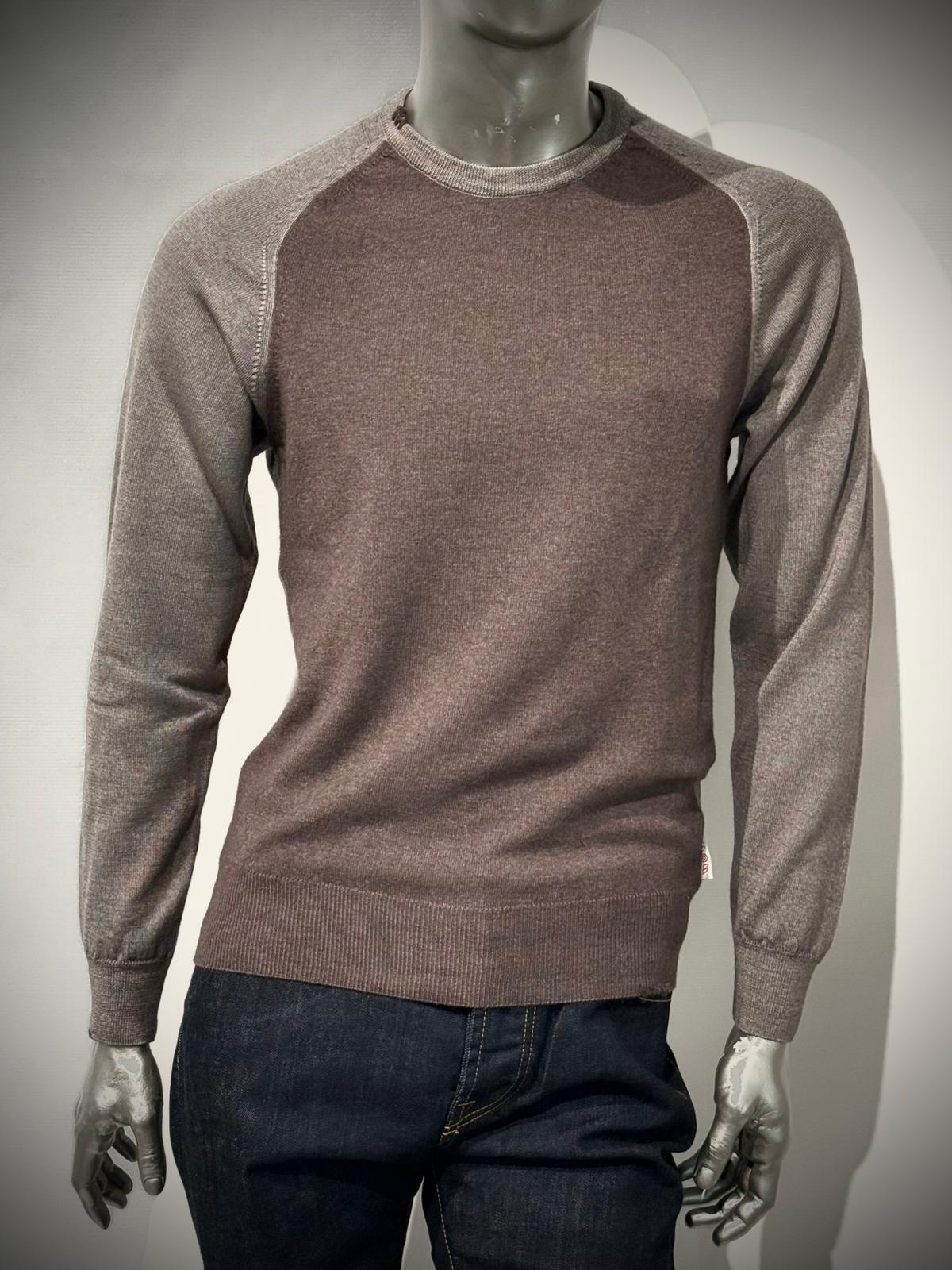 W5-CAMERON Maglia Girocollo Doppio Filato Tortora Man