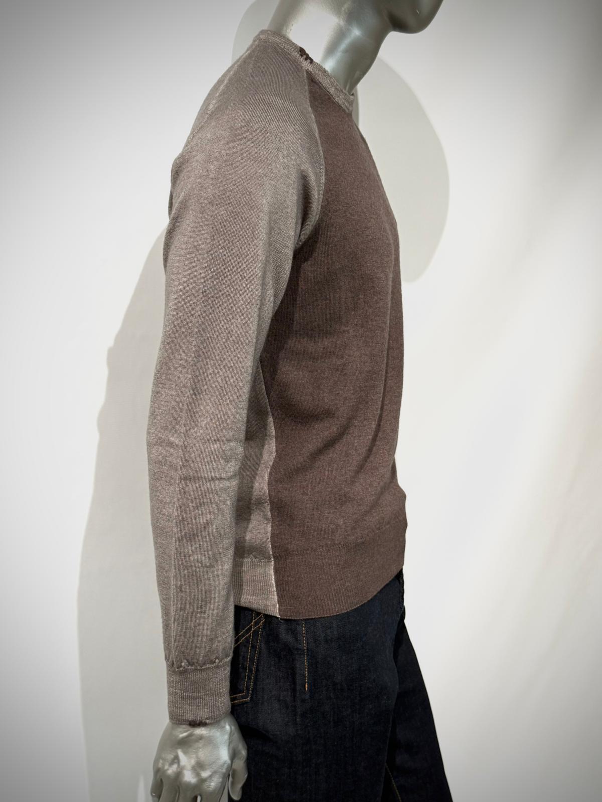 W5-CAMERON Maglia Girocollo Doppio Filato Tortora Man