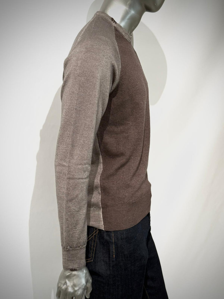 W5-CAMERON Maglia Girocollo Doppio Filato Tortora Man