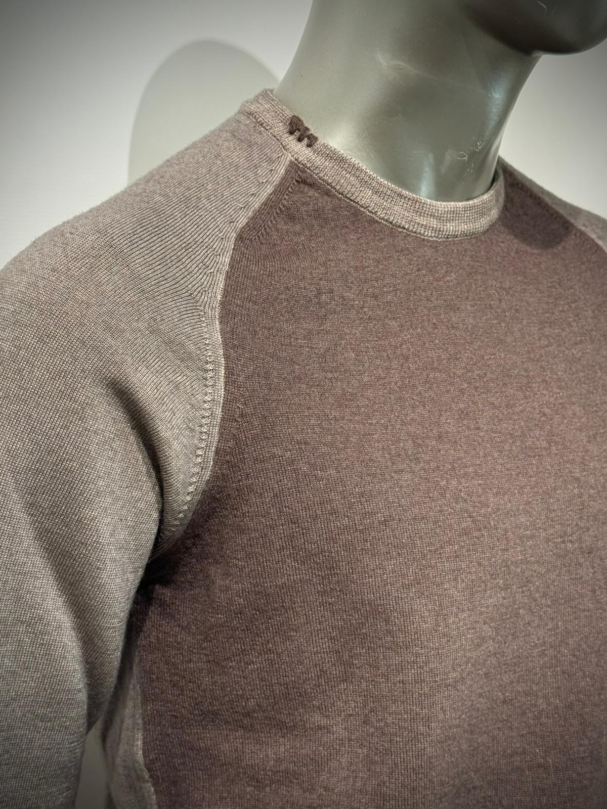 W5-CAMERON Maglia Girocollo Doppio Filato Tortora Man