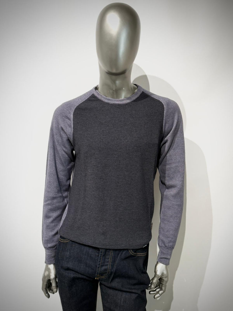 W5-CAMERON Maglia Girocollo Doppio Filato Acciaio Man