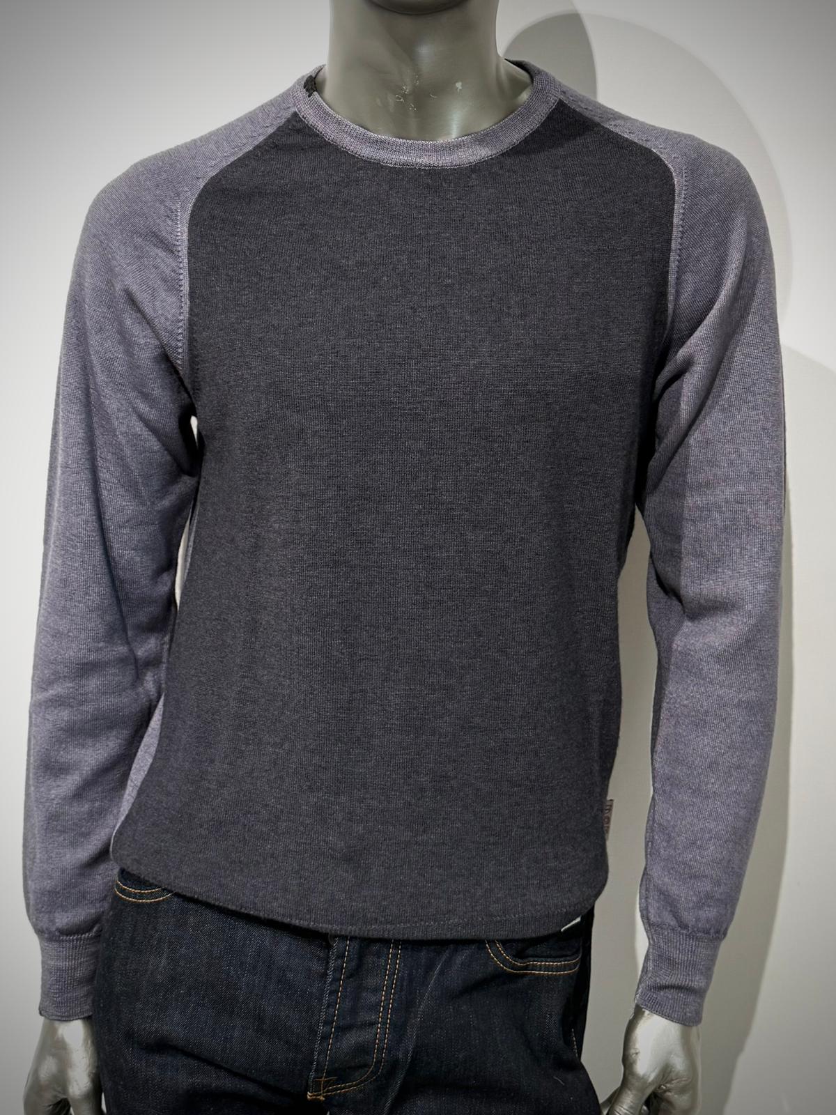 W5-CAMERON Maglia Girocollo Doppio Filato Acciaio Man