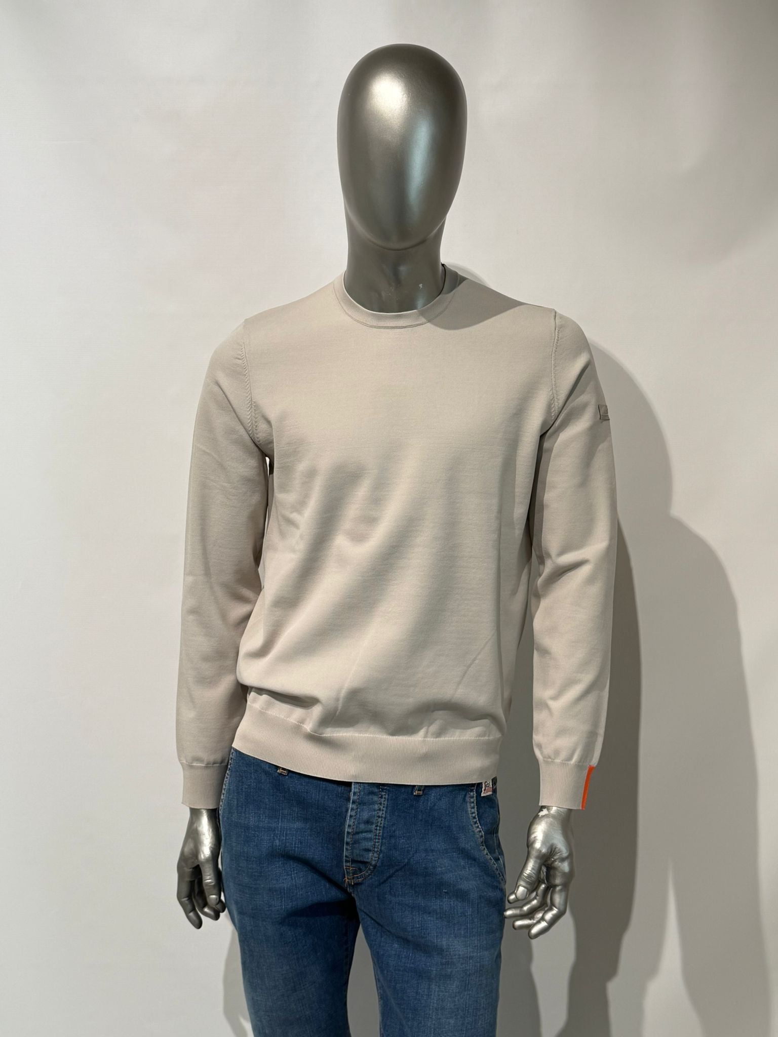 W5-0006 Maglia Girocollo Tech Merino Mastice Man