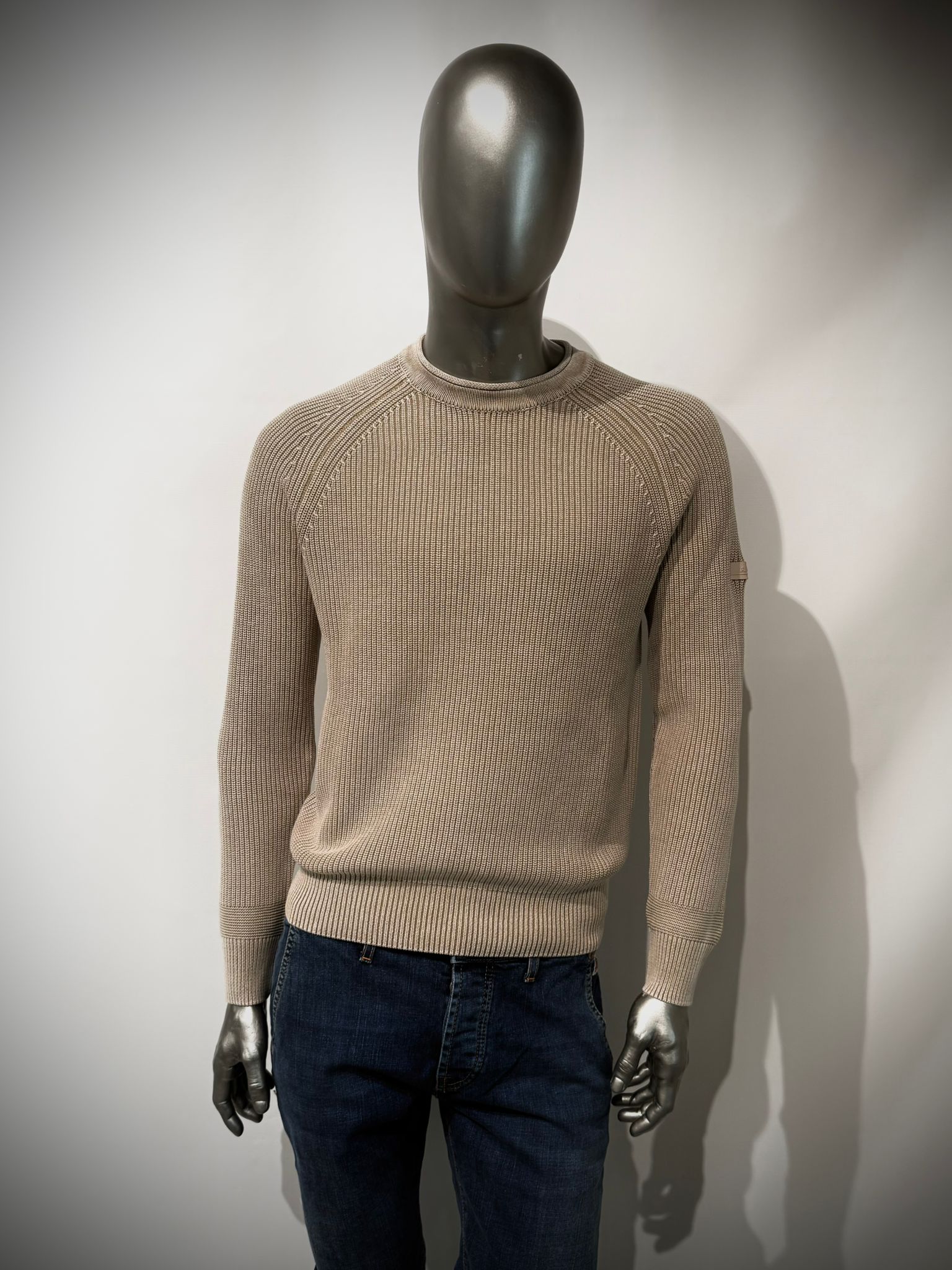 W5-0001 Maglia Girocollo Costa Inglese Beige Man