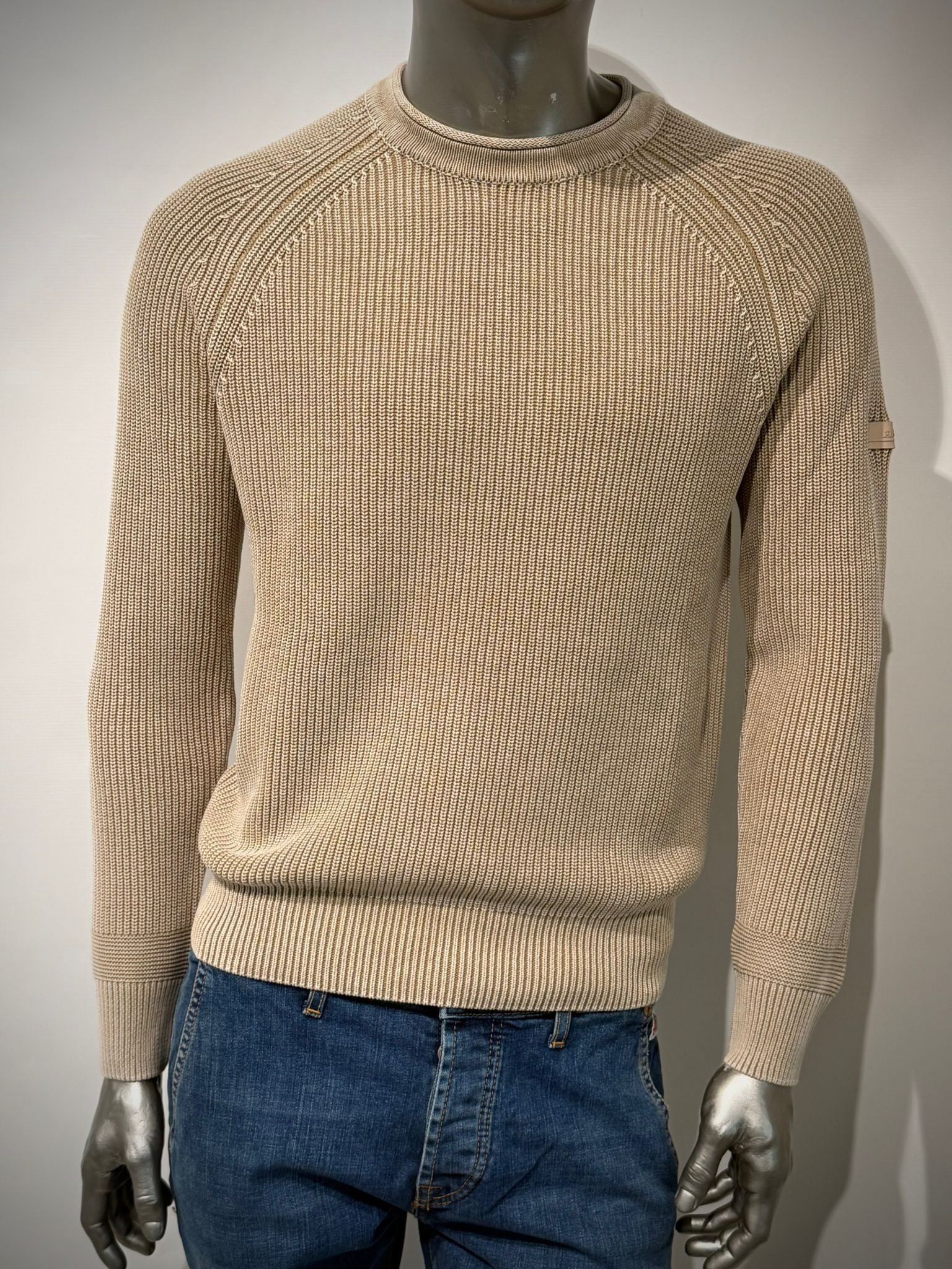 W5-0001 Maglia Girocollo Costa Inglese Beige Man