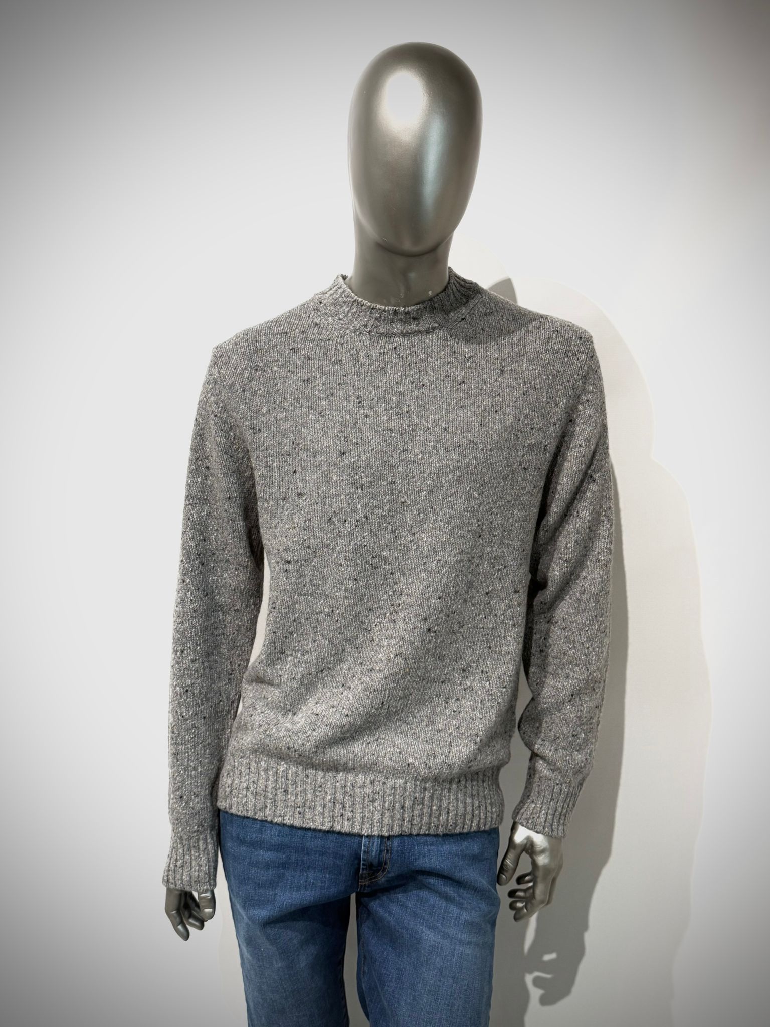 W5-9131 Maglia Girocollo Mélange Grey10 Man