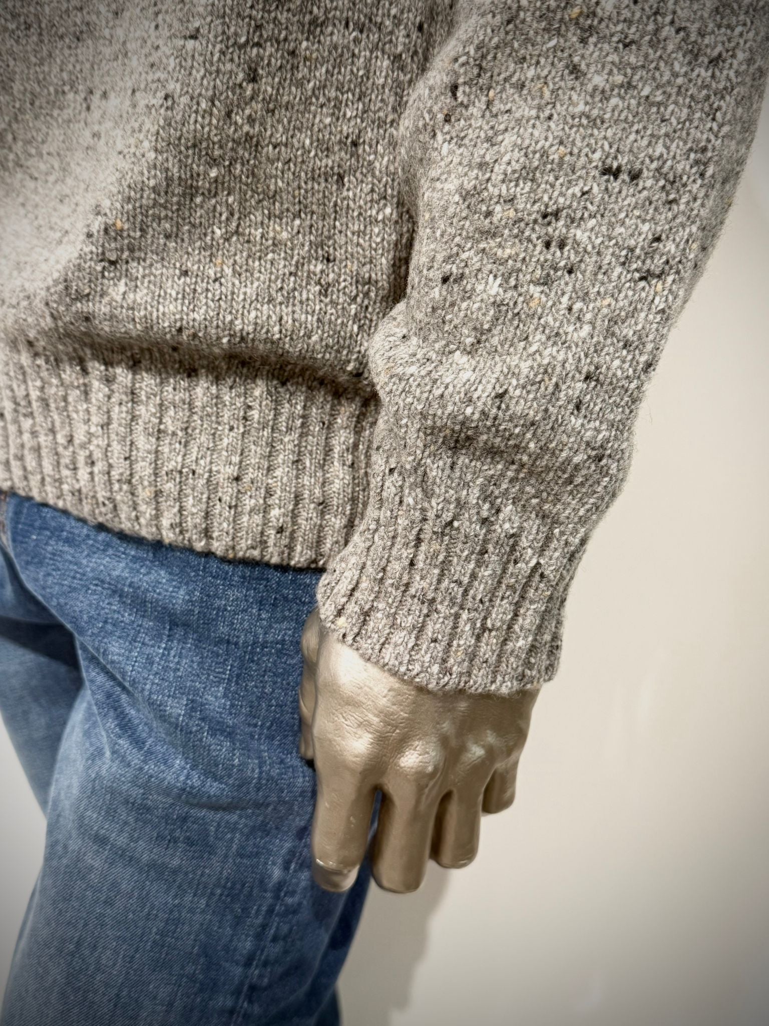 W5-9131 Maglia Girocollo Mélange Grey10 Man