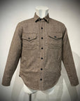 UW5-CPO WOOL PADDED Overshirt Herringbone Brown Man