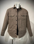 UW5-CPO WOOL PADDED Overshirt Herringbone Brown Man