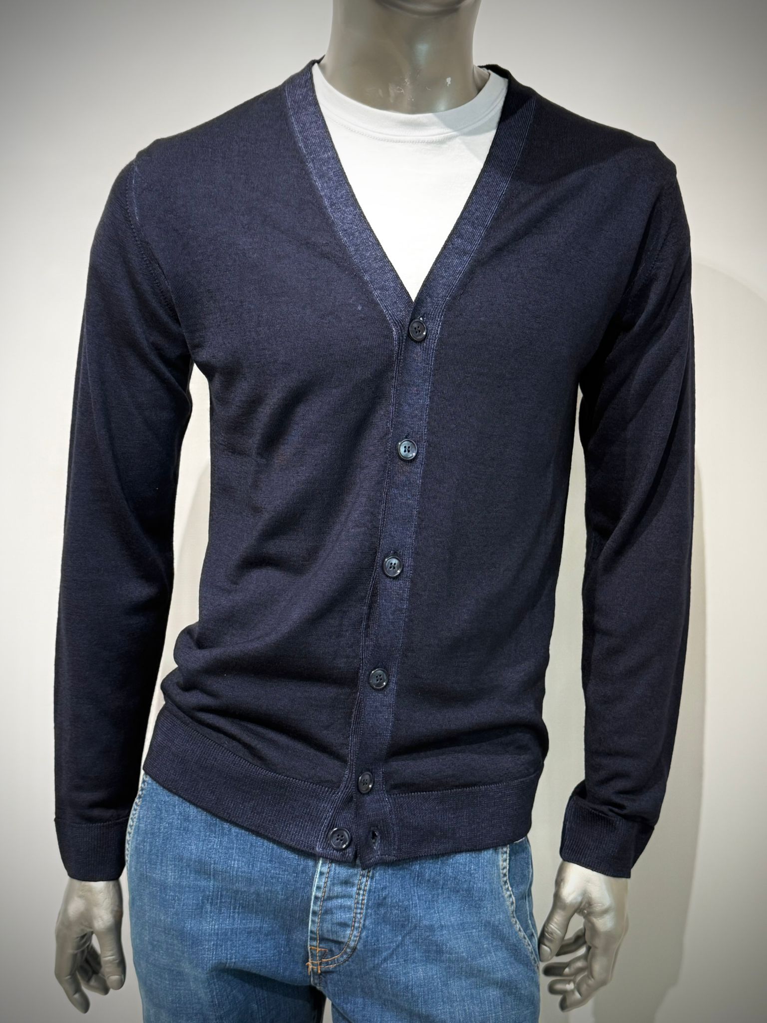 W5-0006 Cardigan Rasato Notte24 Man