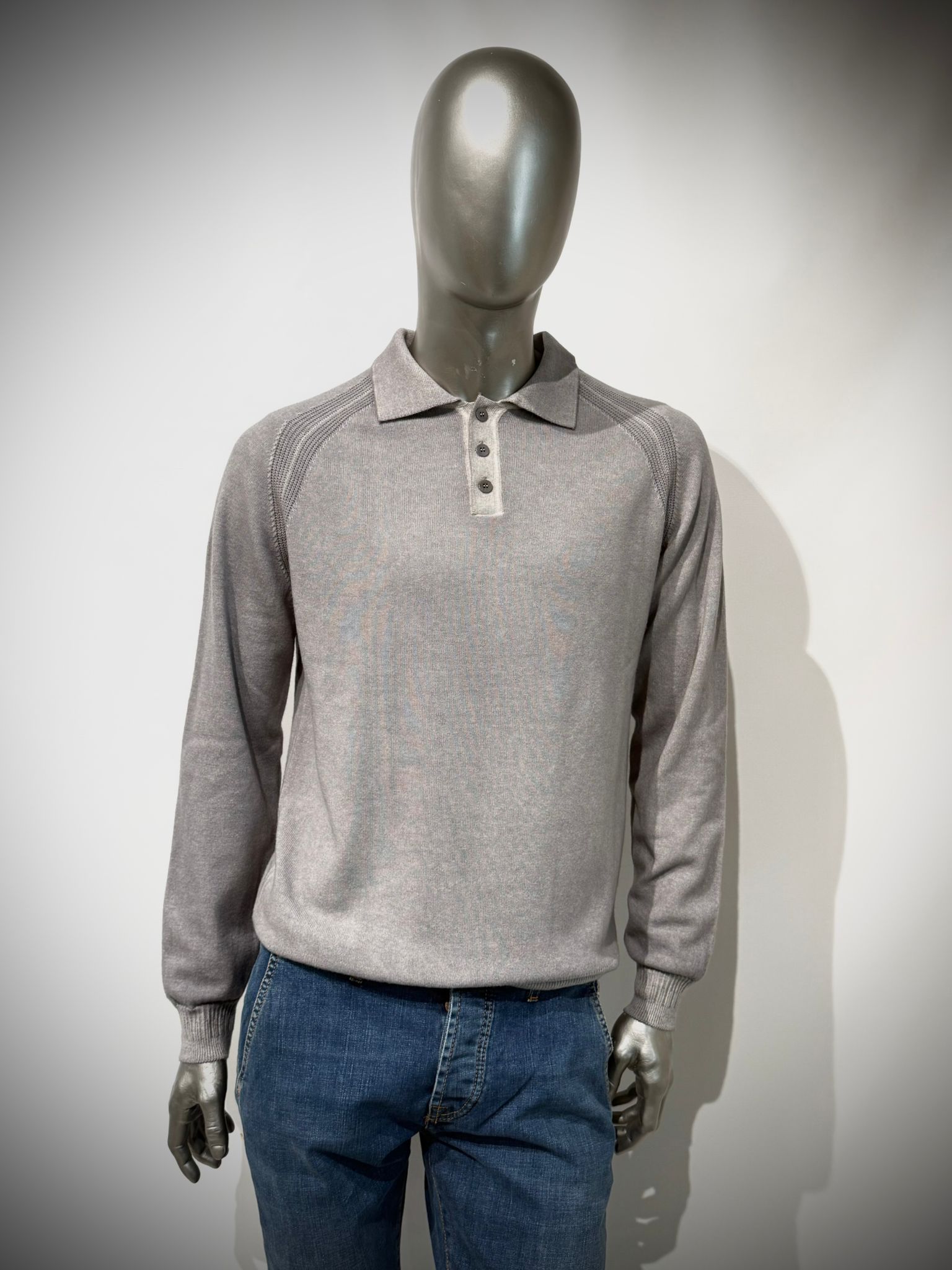 W5-1241 Polo Misto Cashmere Sasso496 Man