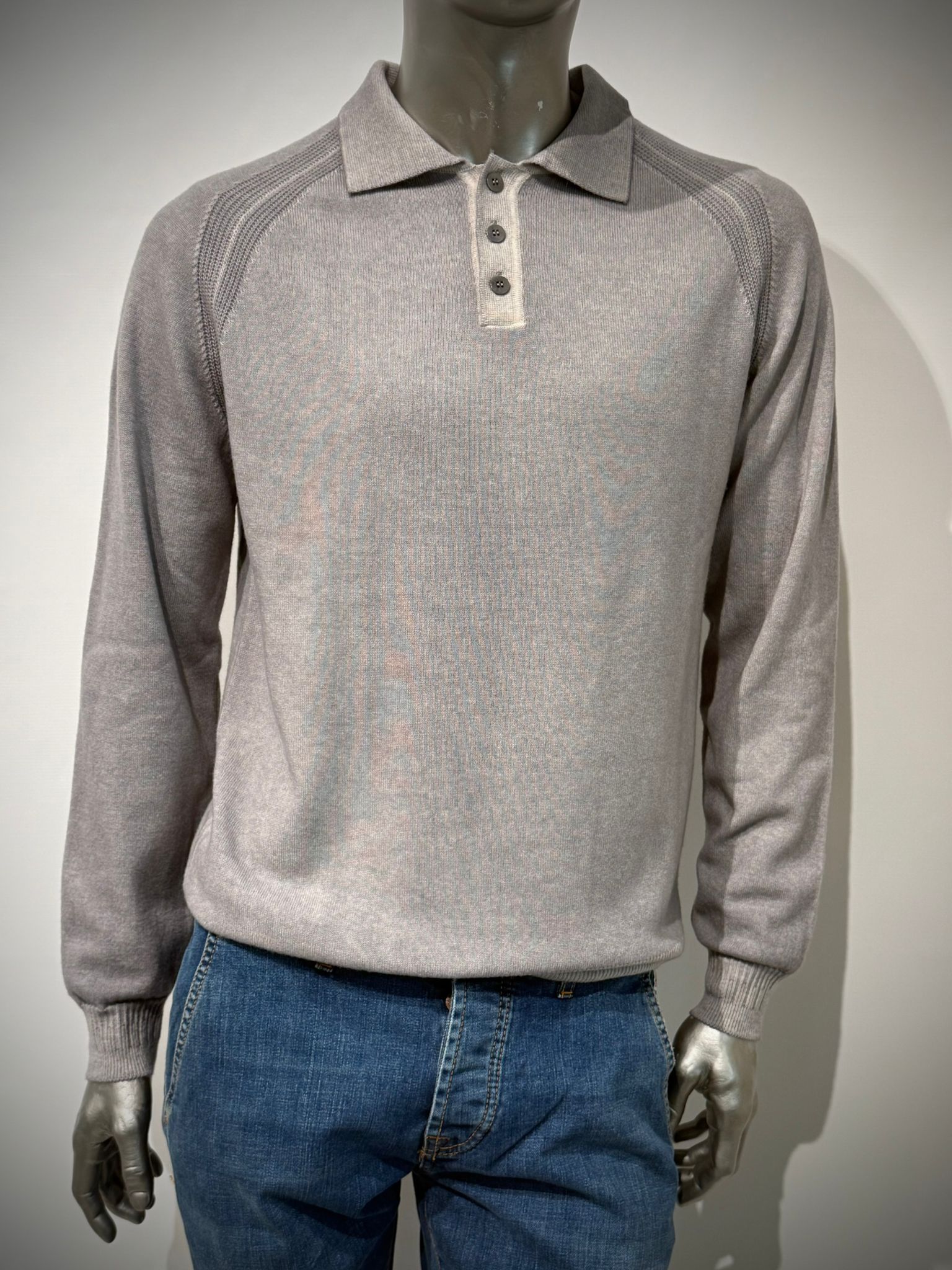 W5-1241 Polo Misto Cashmere Sasso496 Man