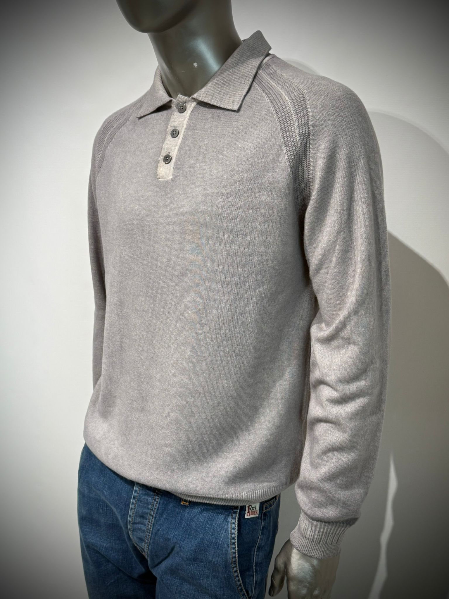 W5-1241 Polo Misto Cashmere Sasso496 Man