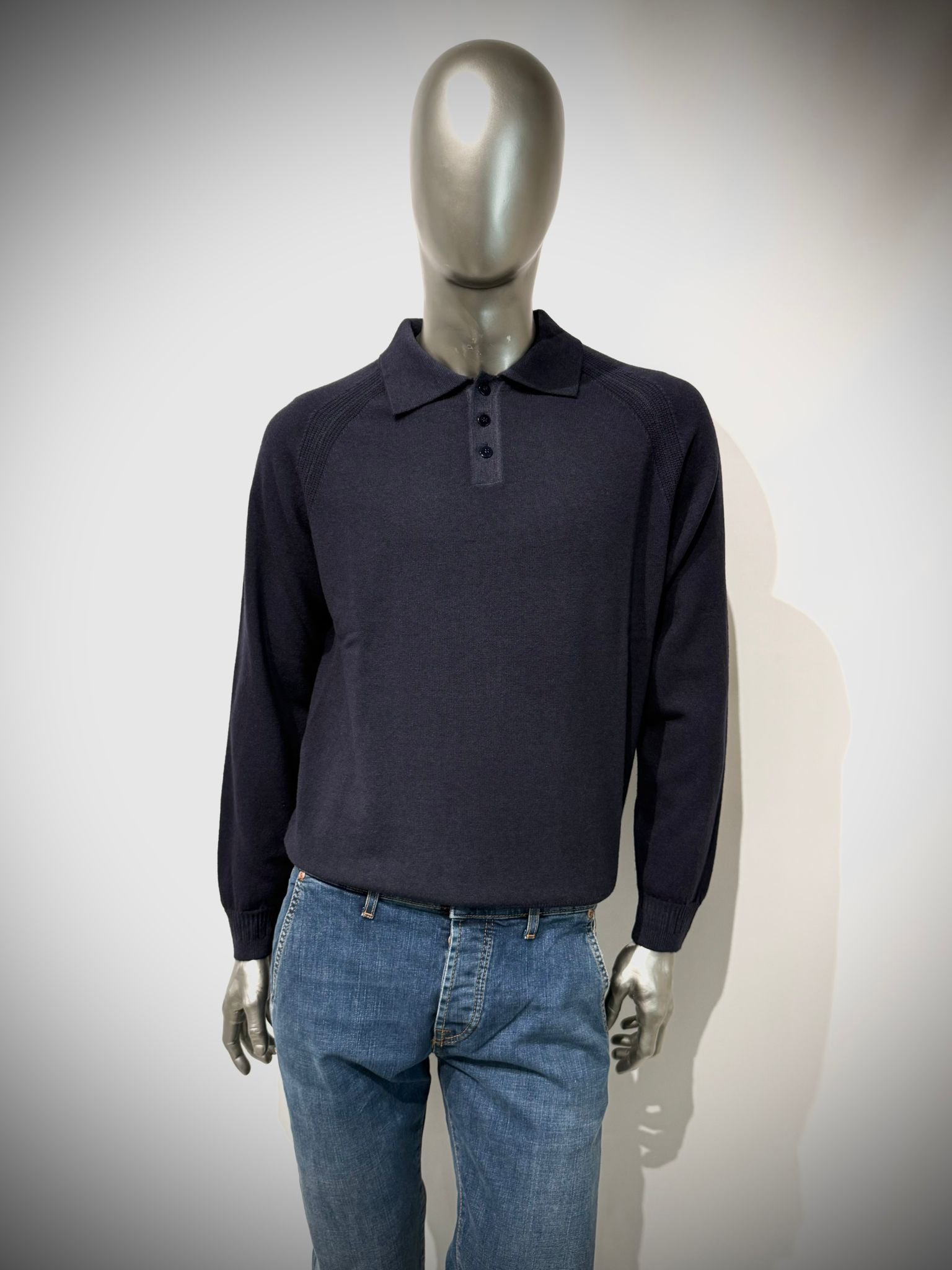 W5-1241 Polo Misto Cashmere Blu871 Man