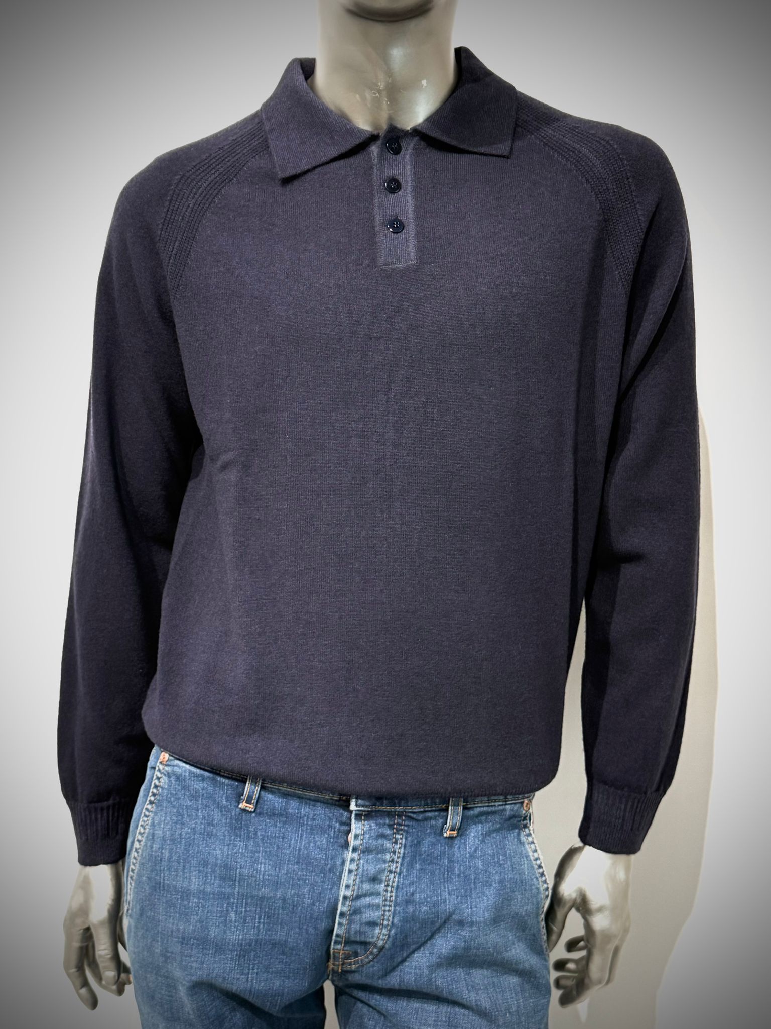 W5-1241 Polo Misto Cashmere Blu871 Man