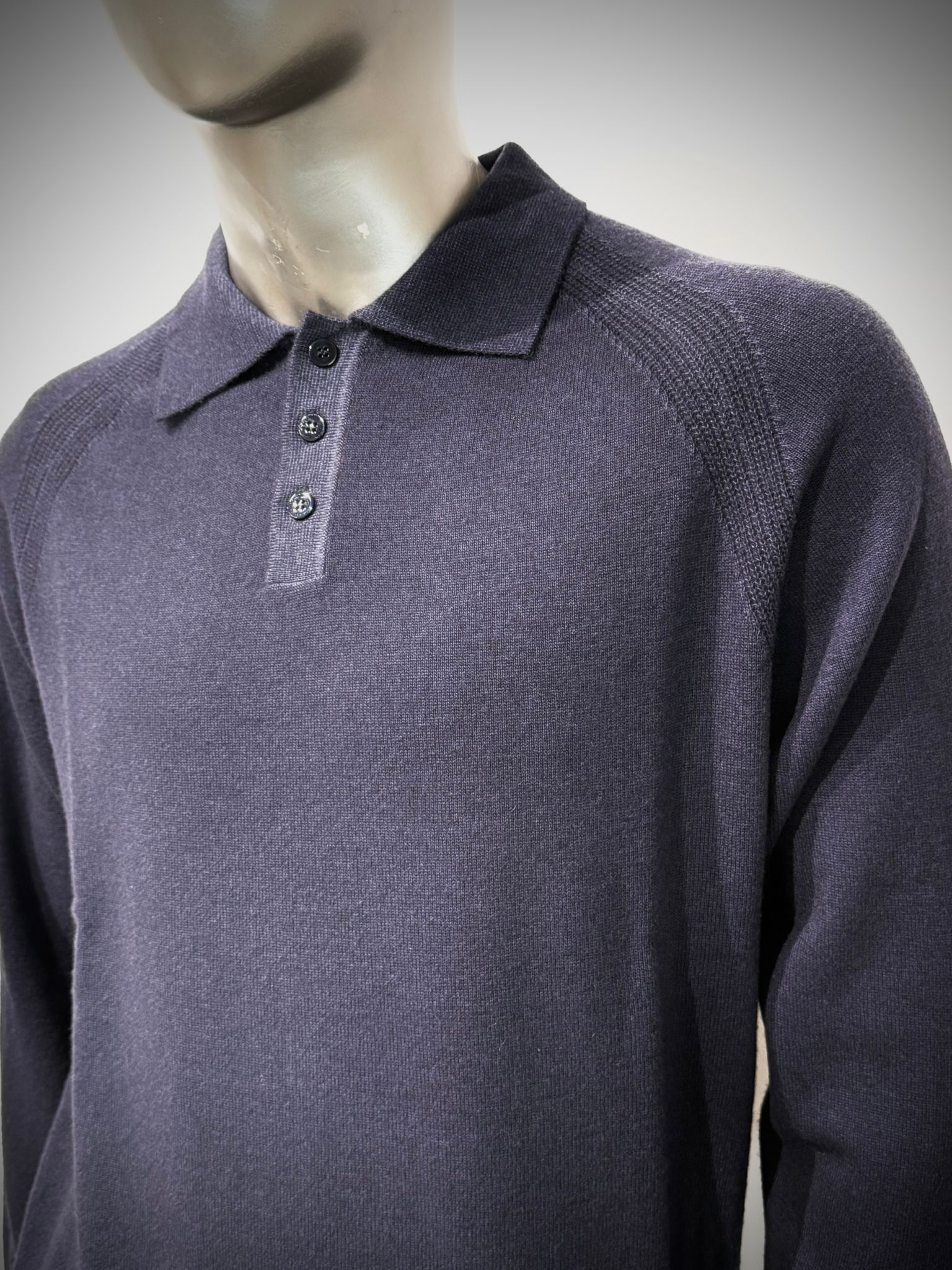 W5-1241 Polo Misto Cashmere Blu871 Man