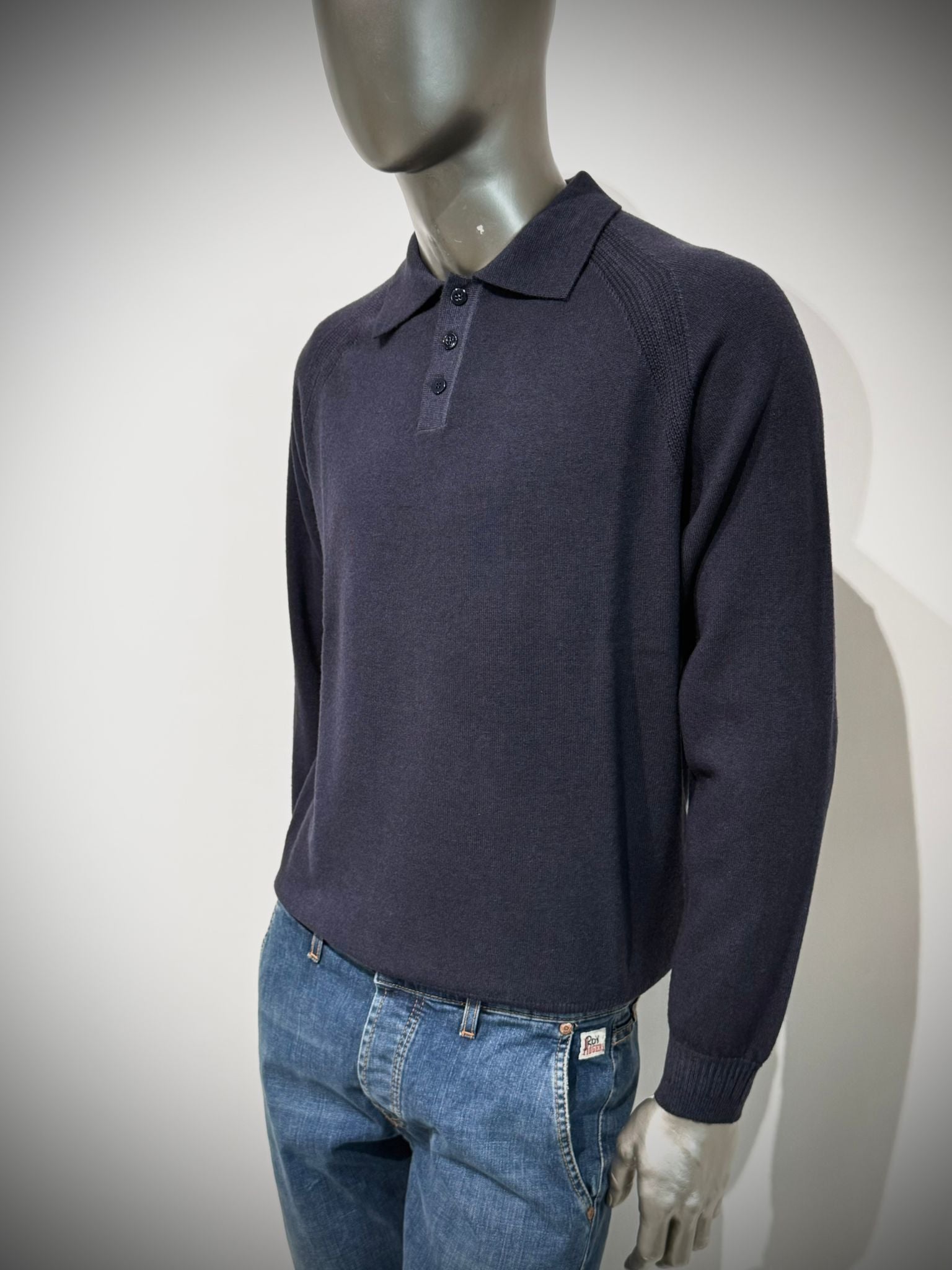 W5-1241 Polo Misto Cashmere Blu871 Man