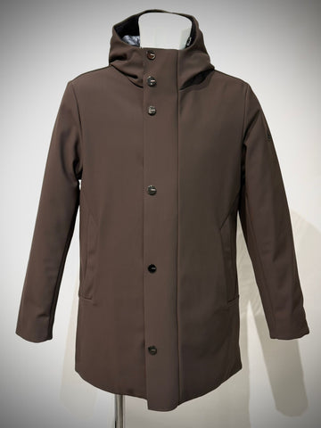 W4-4015 FROST Giaccone Softshell Lungo Cappuccio Moro Man