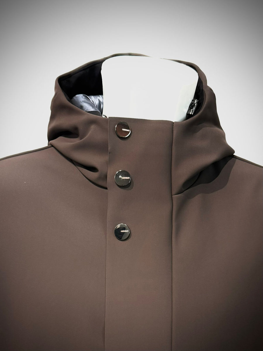 W4-4015 FROST Giaccone Softshell Lungo Cappuccio Moro Man