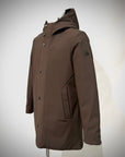 W4-4015 FROST Giaccone Softshell Lungo Cappuccio Moro Man