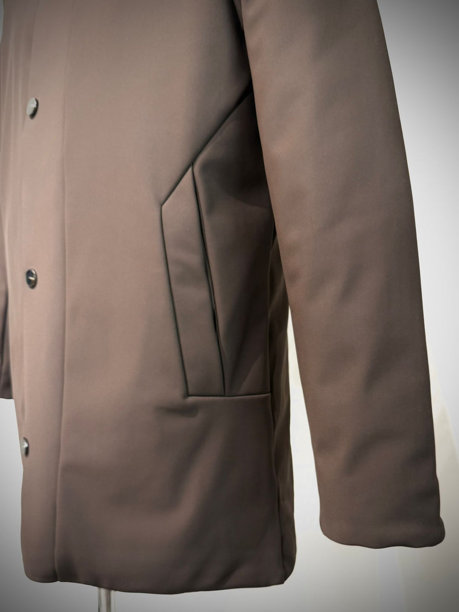 W4-4015 FROST Giaccone Softshell Lungo Cappuccio Moro Man