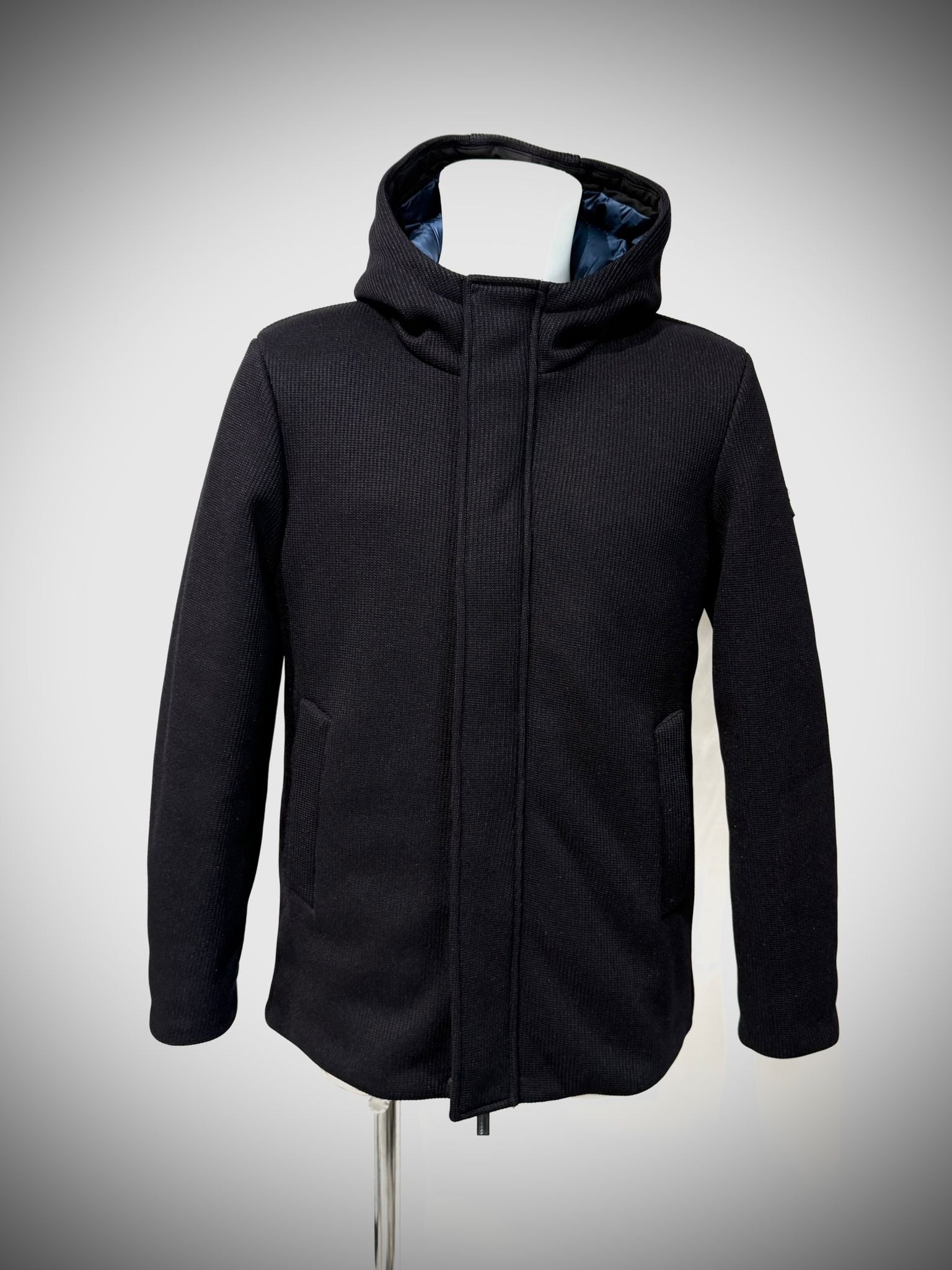 W4-4039 FLEX Parka Knit Tecnico Cappuccio Blu Man