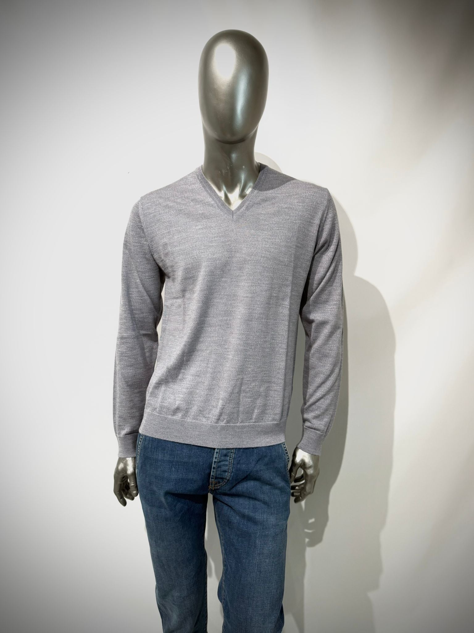 W4-0021 Maglia Lana Scollo V Pietra10 Man