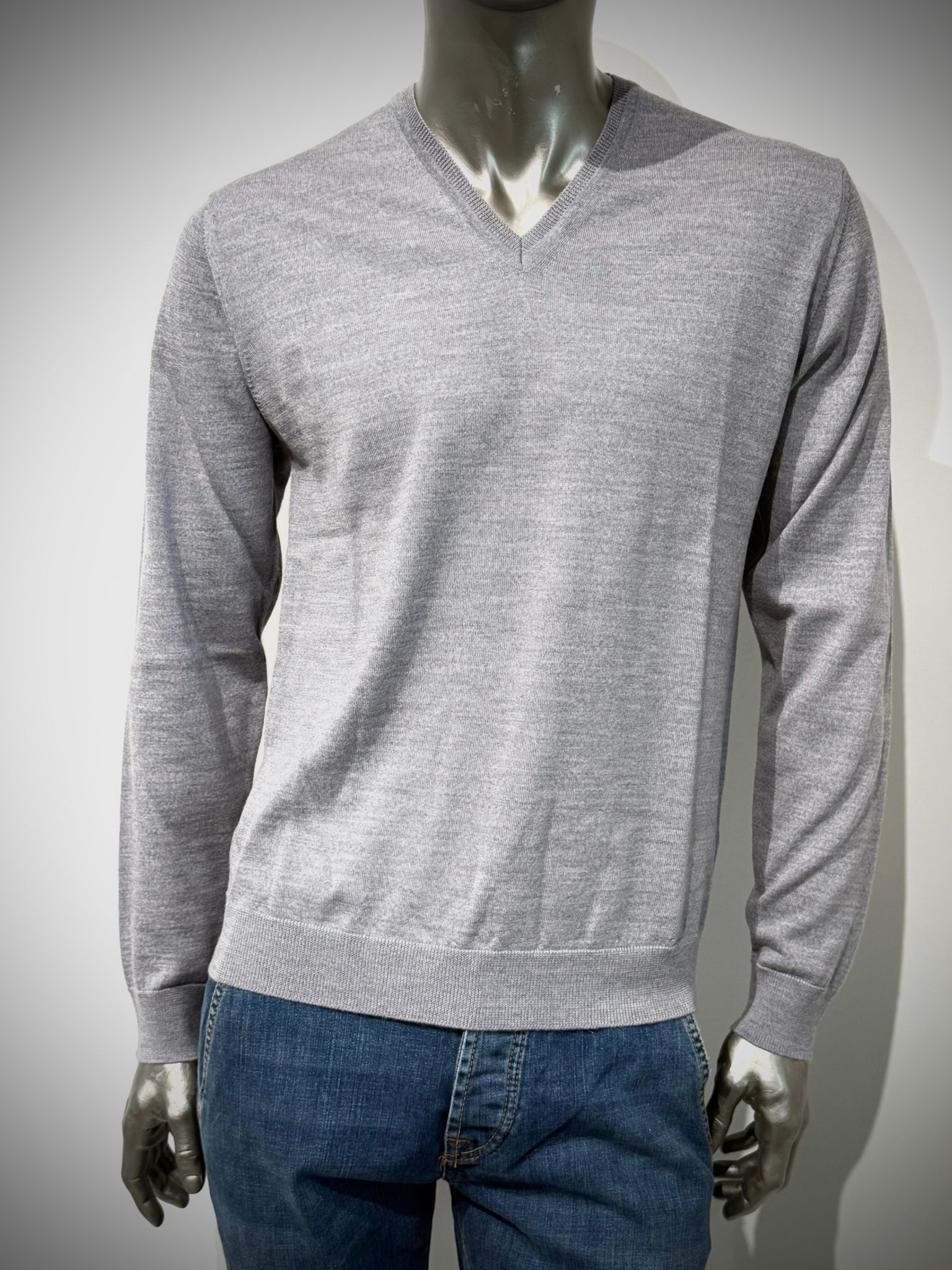 W4-0021 Maglia Lana Scollo V Pietra10 Man