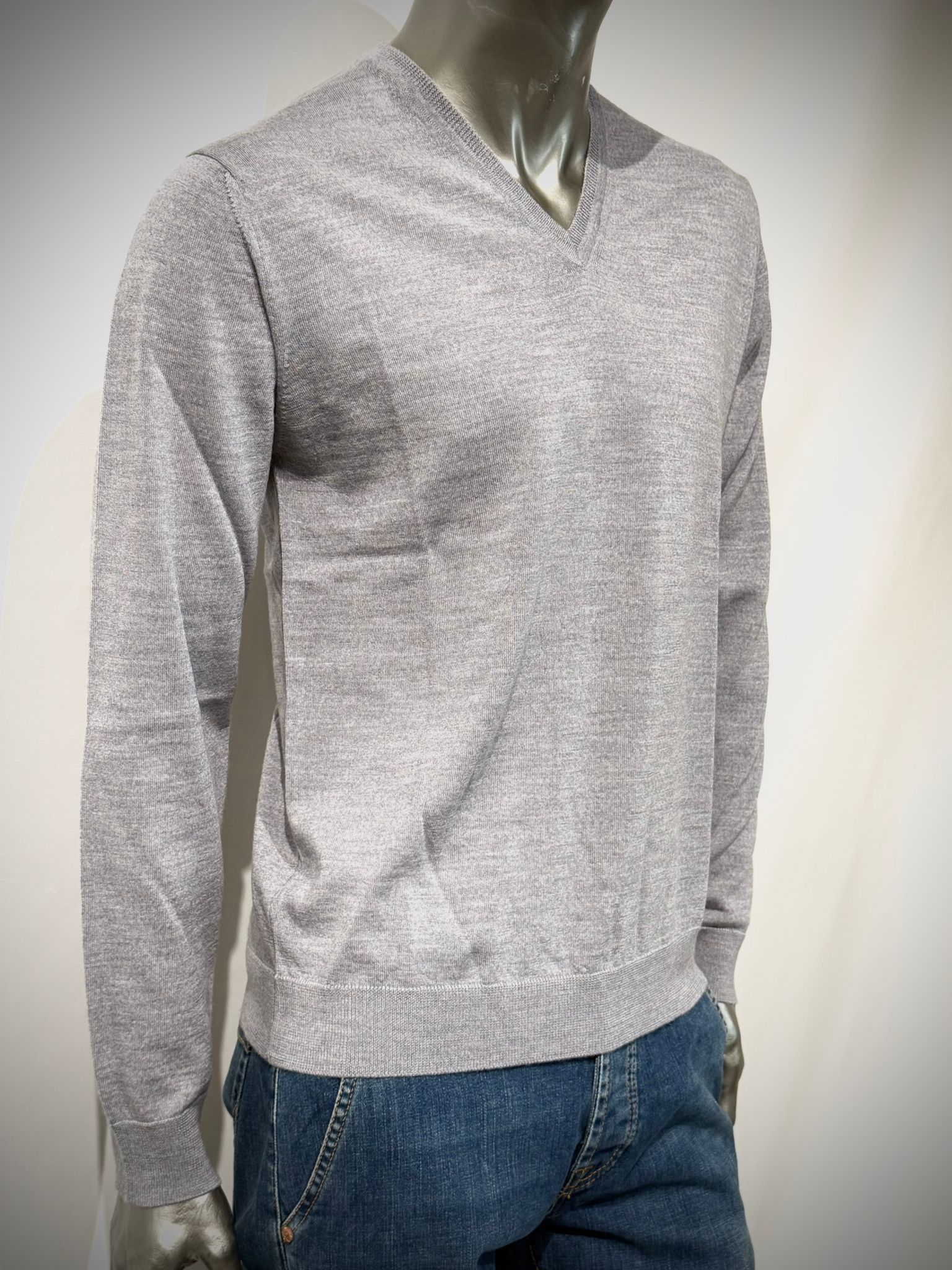 W4-0021 Maglia Lana Scollo V Pietra10 Man
