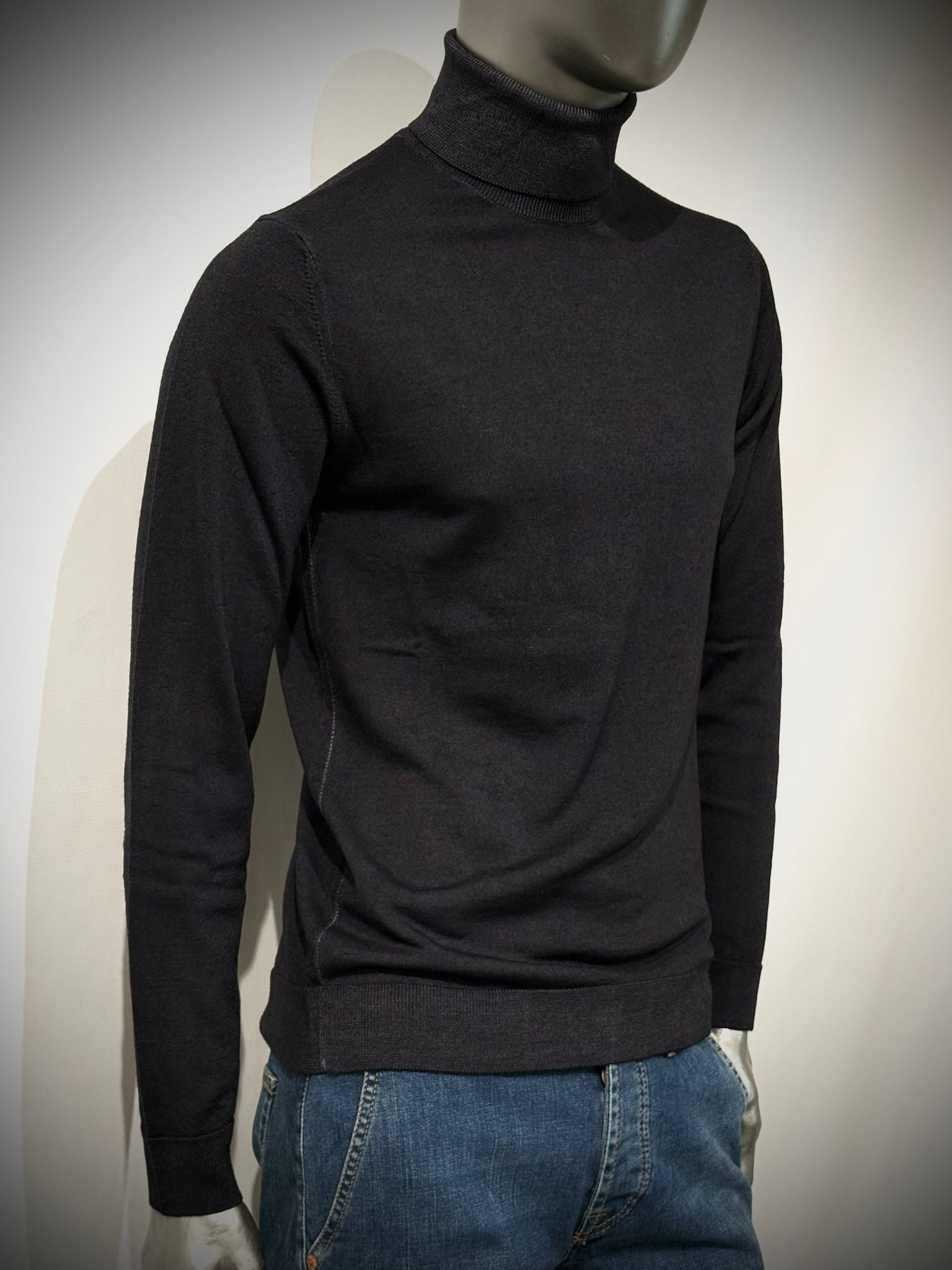 W4-0005 Maglia Lana Ciclista Nero09 Man