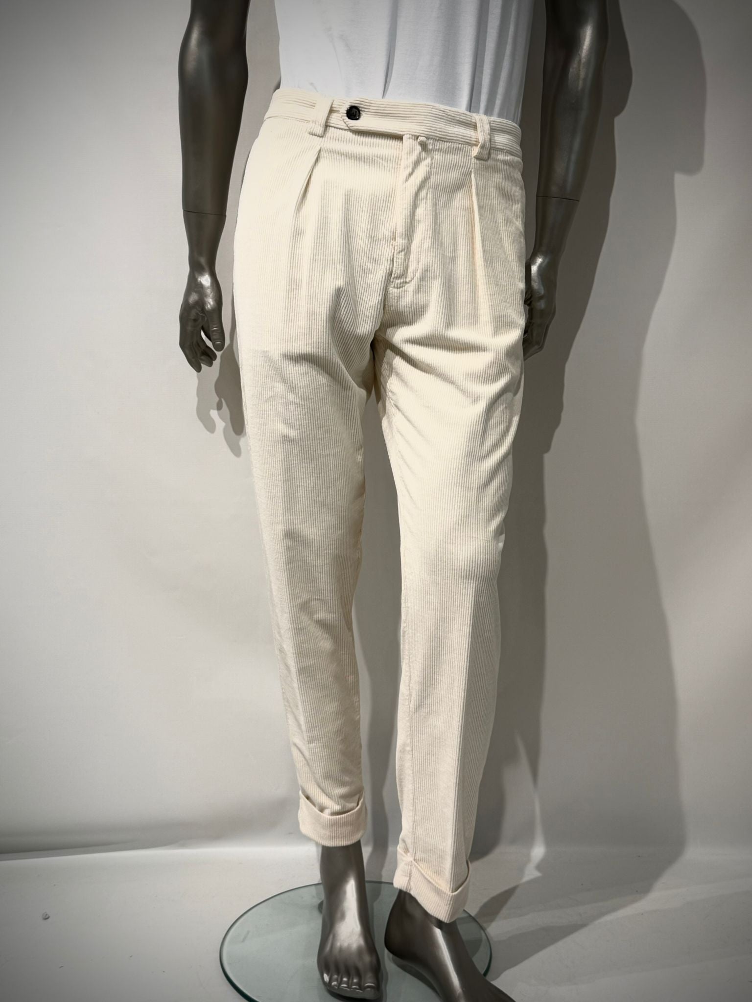 W5-DV0500X Pantalone Chiaia Long Velluto Ecrú Man
